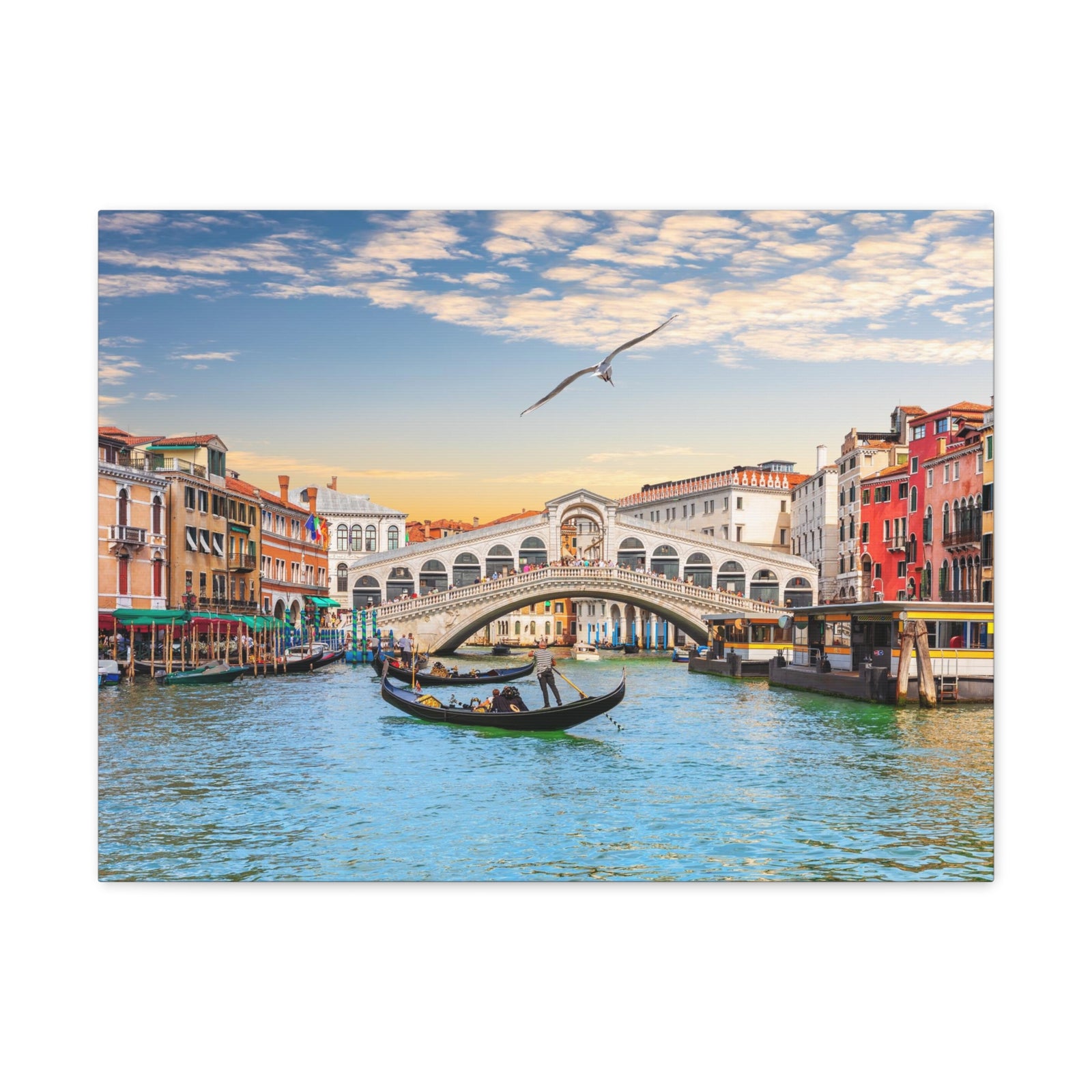 Venice Rialto Bridge Nature Wilderness Photography Canvas Wall Art for Home Decor Ready-to-Hang-Express Your Love Gifts