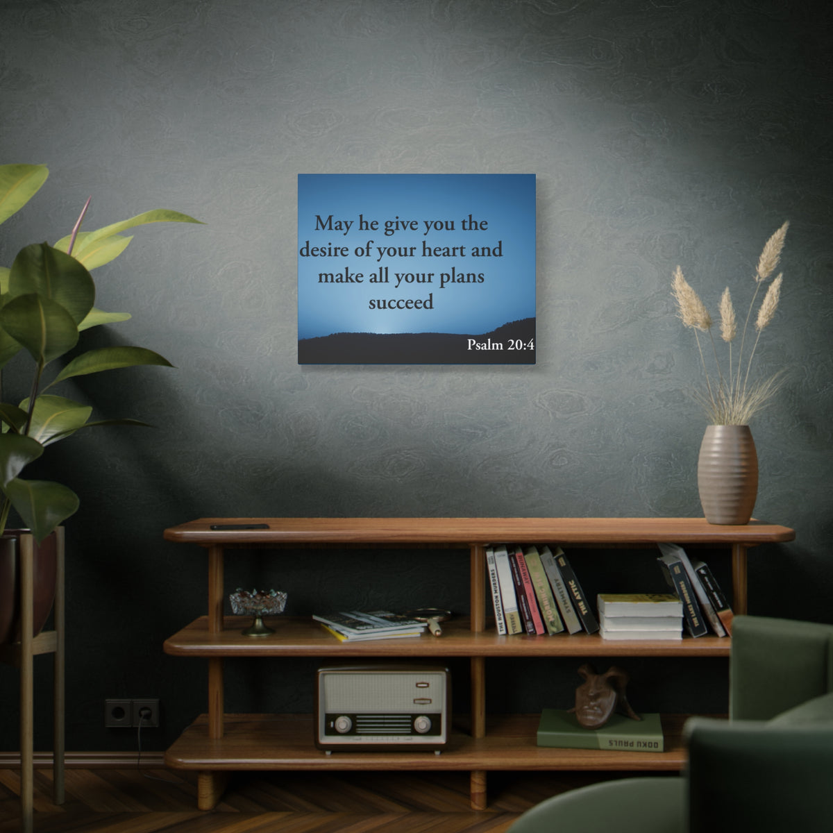 Scripture Walls Desire Of Your Heart Psalm 20:4 Bible Verse Canvas Christian Wall Art Ready to Hang-Express Your Love Gifts