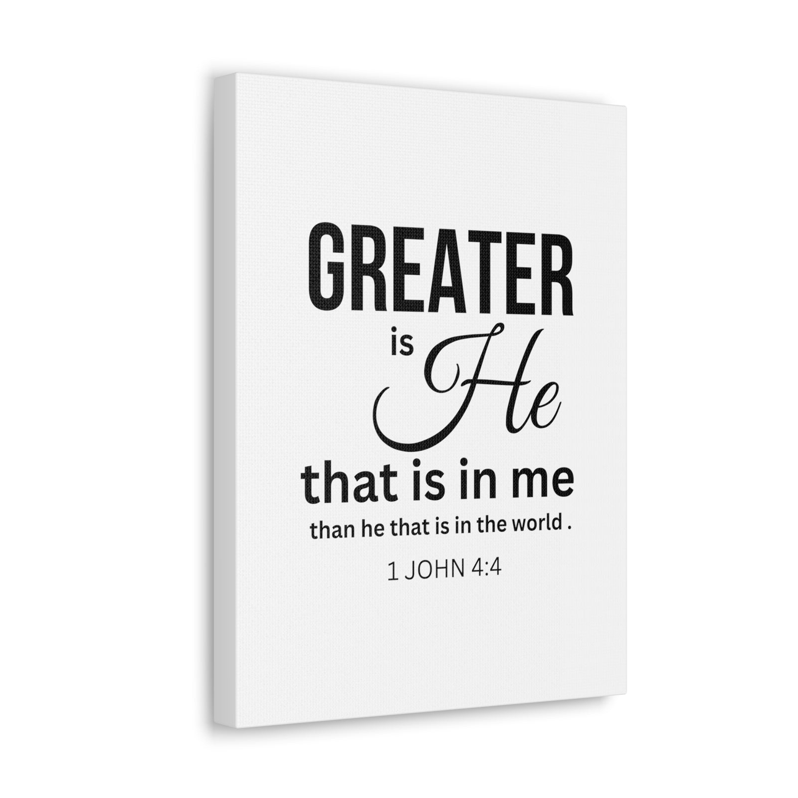 Scripture Walls 1 John 4:4 Greater is He Bible Verse Canvas Christian Wall Art Ready to Hang Unframed-Express Your Love Gifts