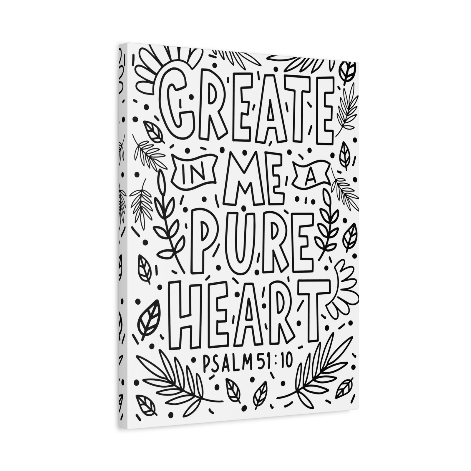 Scripture Canvas A Pure Heart Psalm 51:10 Christian Wall Art Bible Verse Print Ready to Hang-Express Your Love Gifts