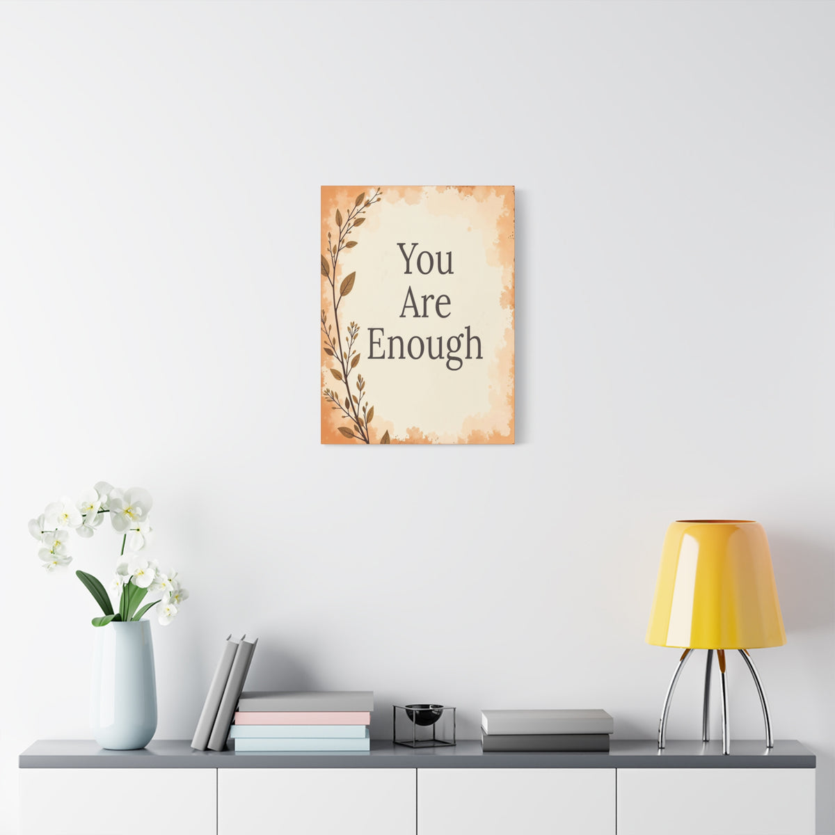 You Are Enough Inspirational Motivational Quote Canvas Wall Art for Home Decor Ready-to-Hang-Express Your Love Gifts