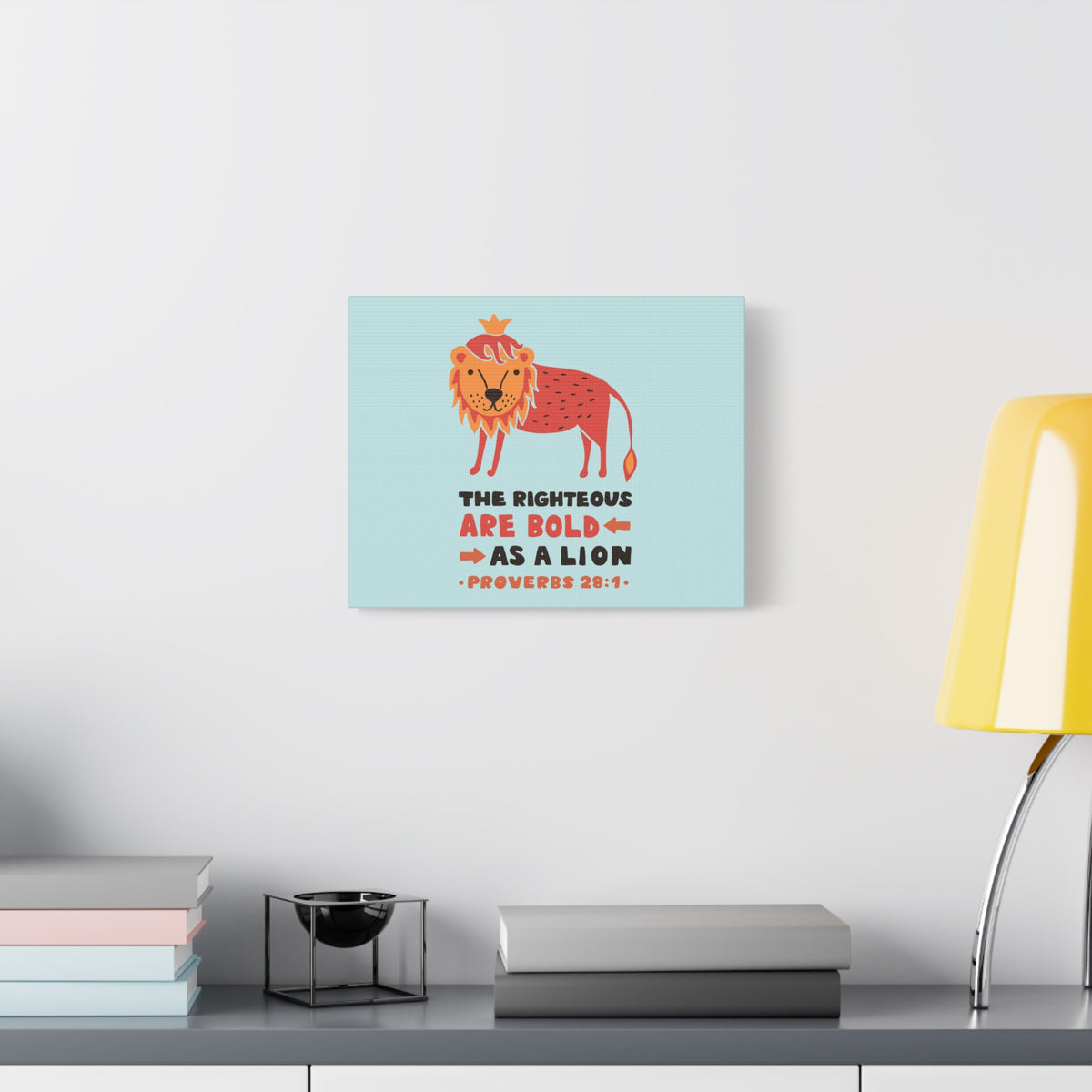 Scripture Canvas The Righteous Are Bold Proverbs 28:1 Christian Wall Art Bible Verse Print Ready To Hang-Express Your Love Gifts