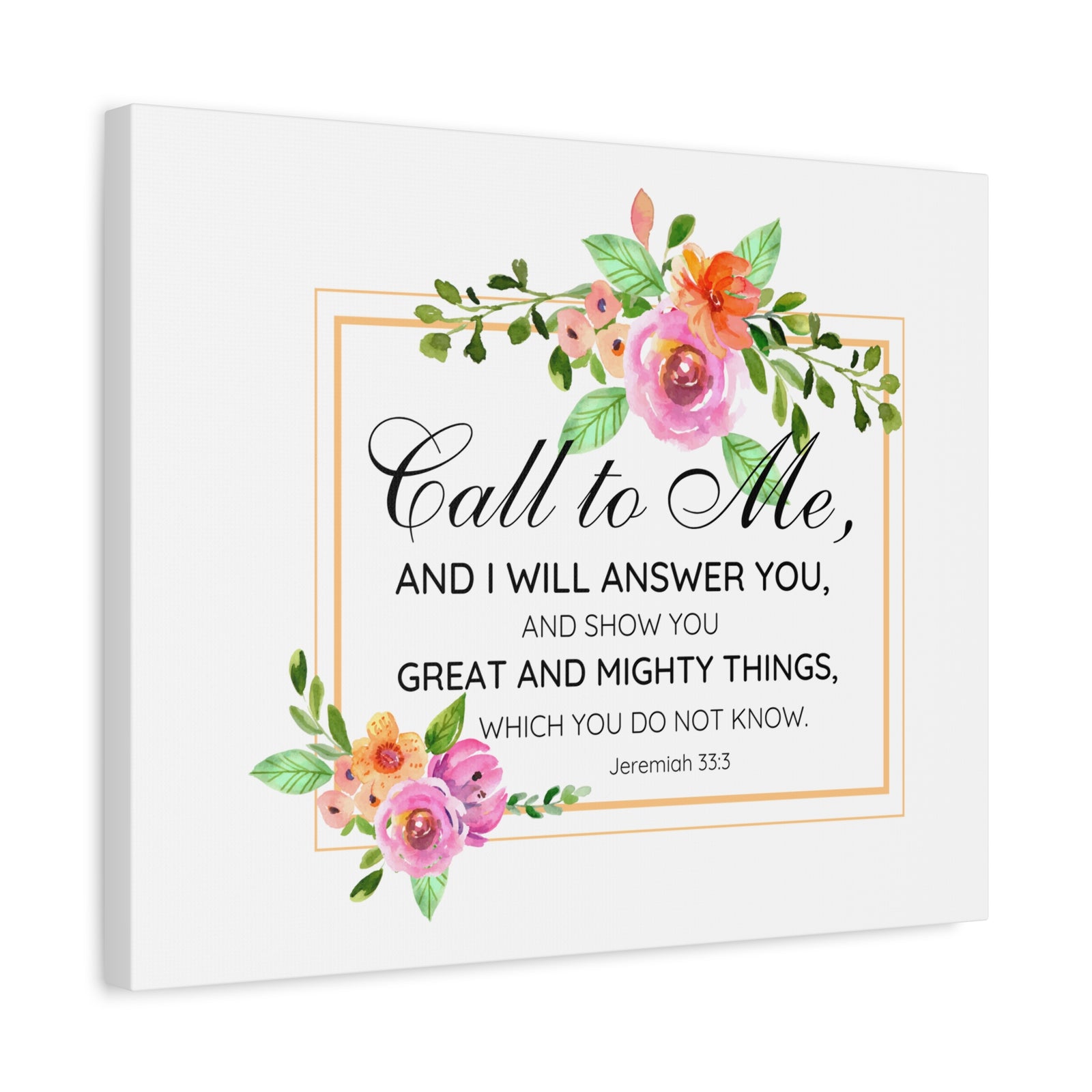 Scripture Walls Jeremiah 33:3 Call to Me Bible Verse Canvas Christian Wall Art Ready to Hang Unframed-Express Your Love Gifts