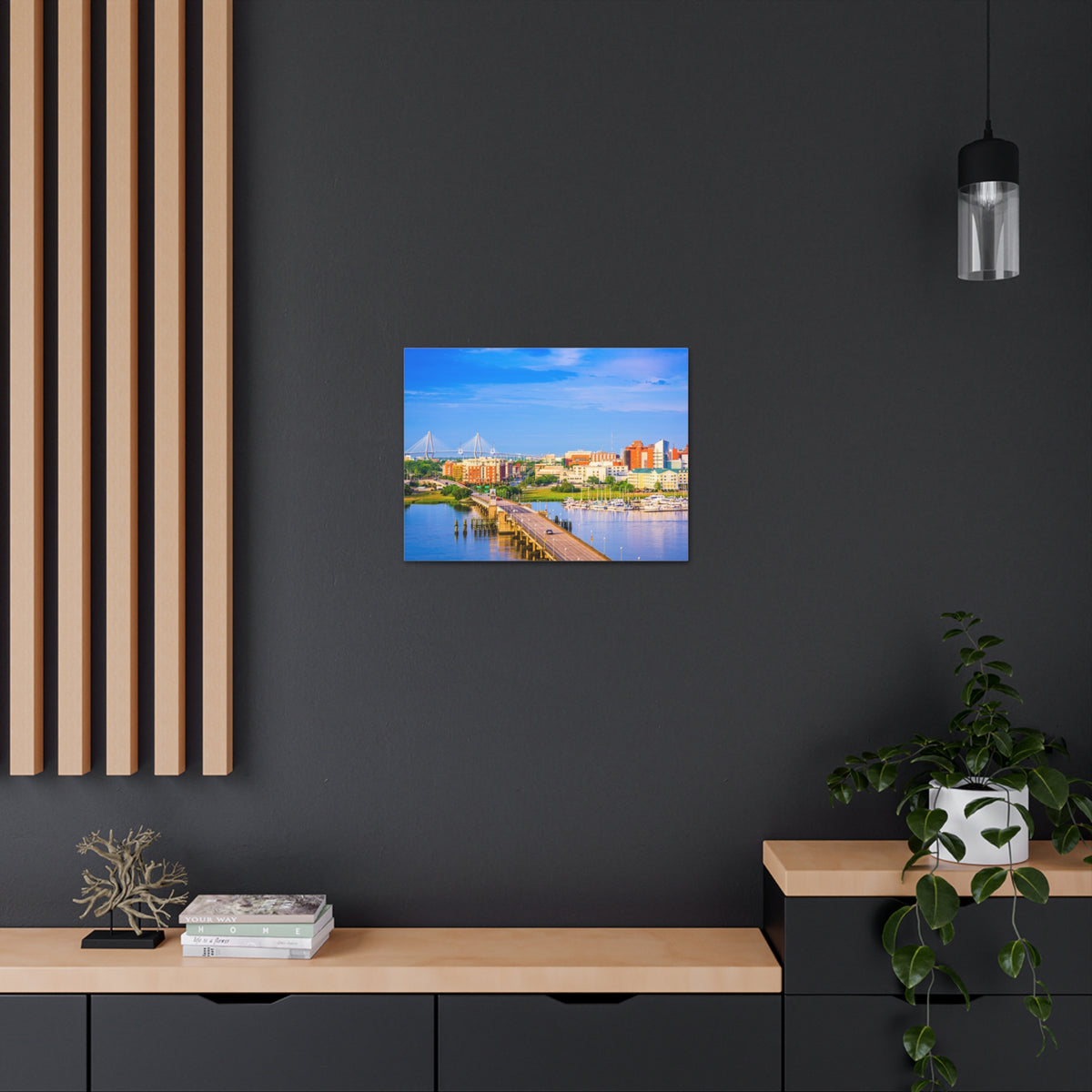 Charleston Daytime Skyline Canvas Artwork High-Quality Breathtaking Stunning Cityscape for Home Decor Ready to Hang-Express Your Love Gifts