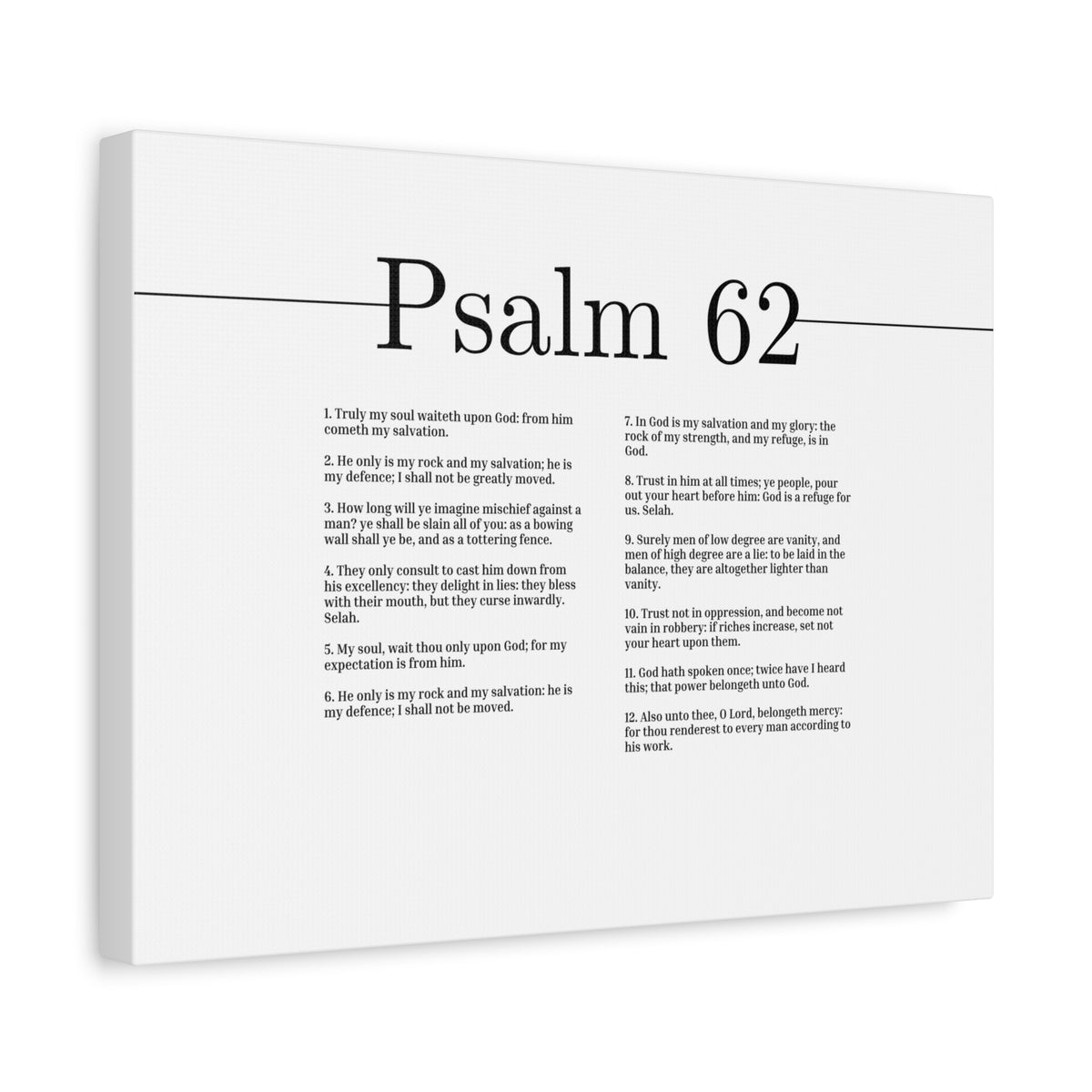 Scripture Canvas My Soul Waiteth Upon God Psalm 62 Christian Wall Art Bible Verse Print Ready to Hang-Express Your Love Gifts