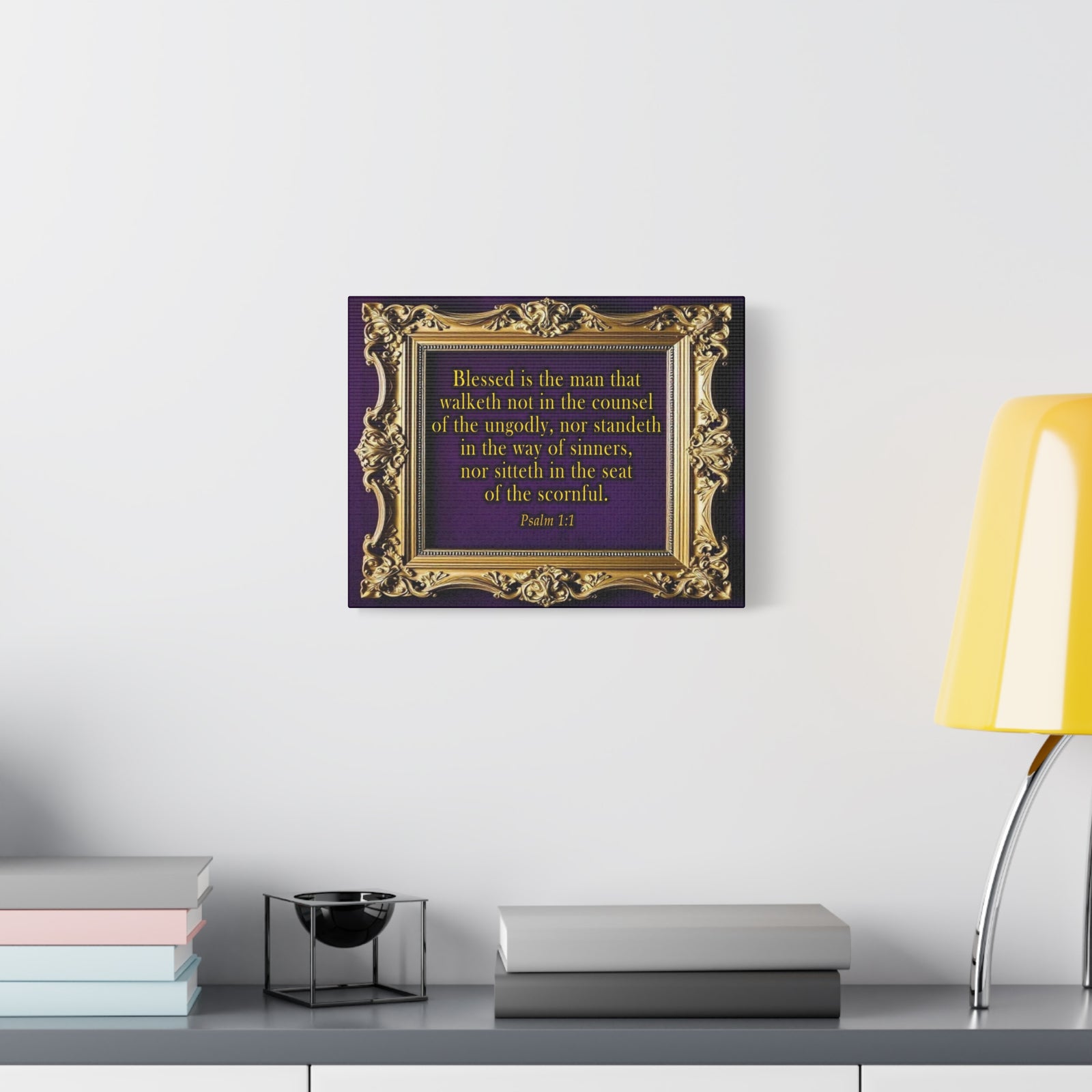 Scripture Walls Psalm 1:1 KJV Bible Verse Canvas Christian Wall Art Ready to Hang Unframed-Express Your Love Gifts