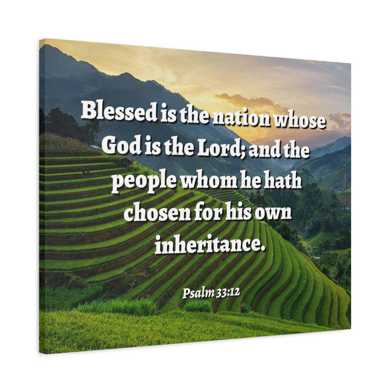 Scripture Walls Blessed Is The Nation Psalm 33:12 Bible Verse Canvas Christian Wall Art Ready to Hang-Express Your Love Gifts