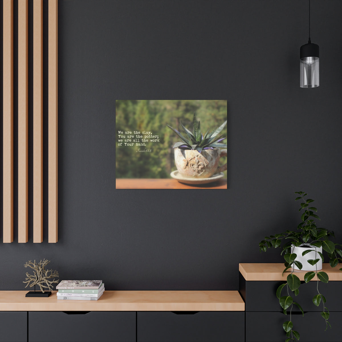 Scripture Canvas We Are The Clay Isaiah 64:8 Christian Wall Art Bible Verse Print Ready to Hang-Express Your Love Gifts