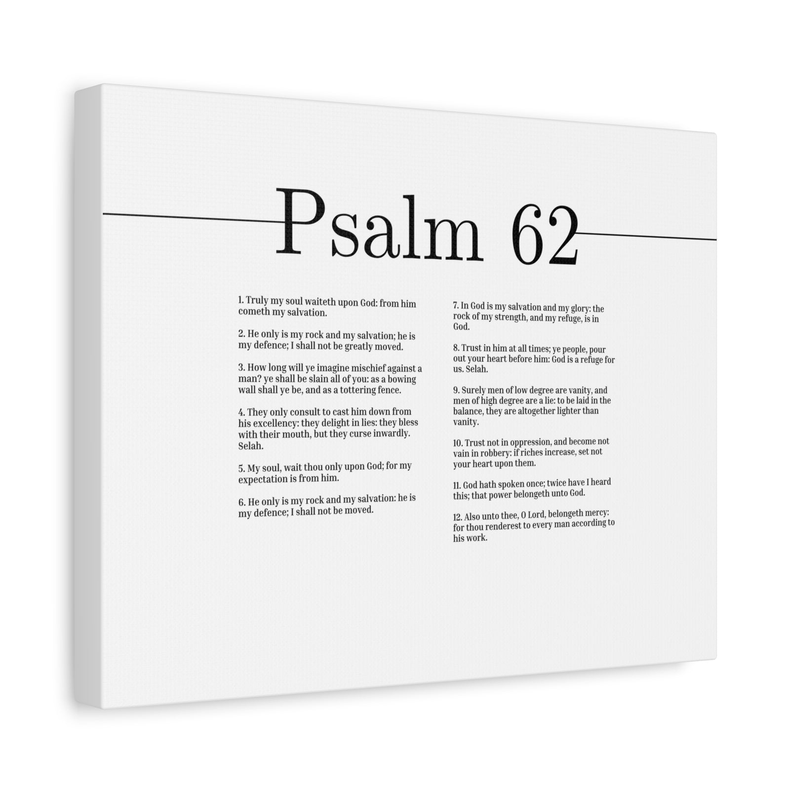 Scripture Canvas My Soul Waiteth Upon God Psalm 62 Christian Wall Art Bible Verse Print Ready to Hang-Express Your Love Gifts