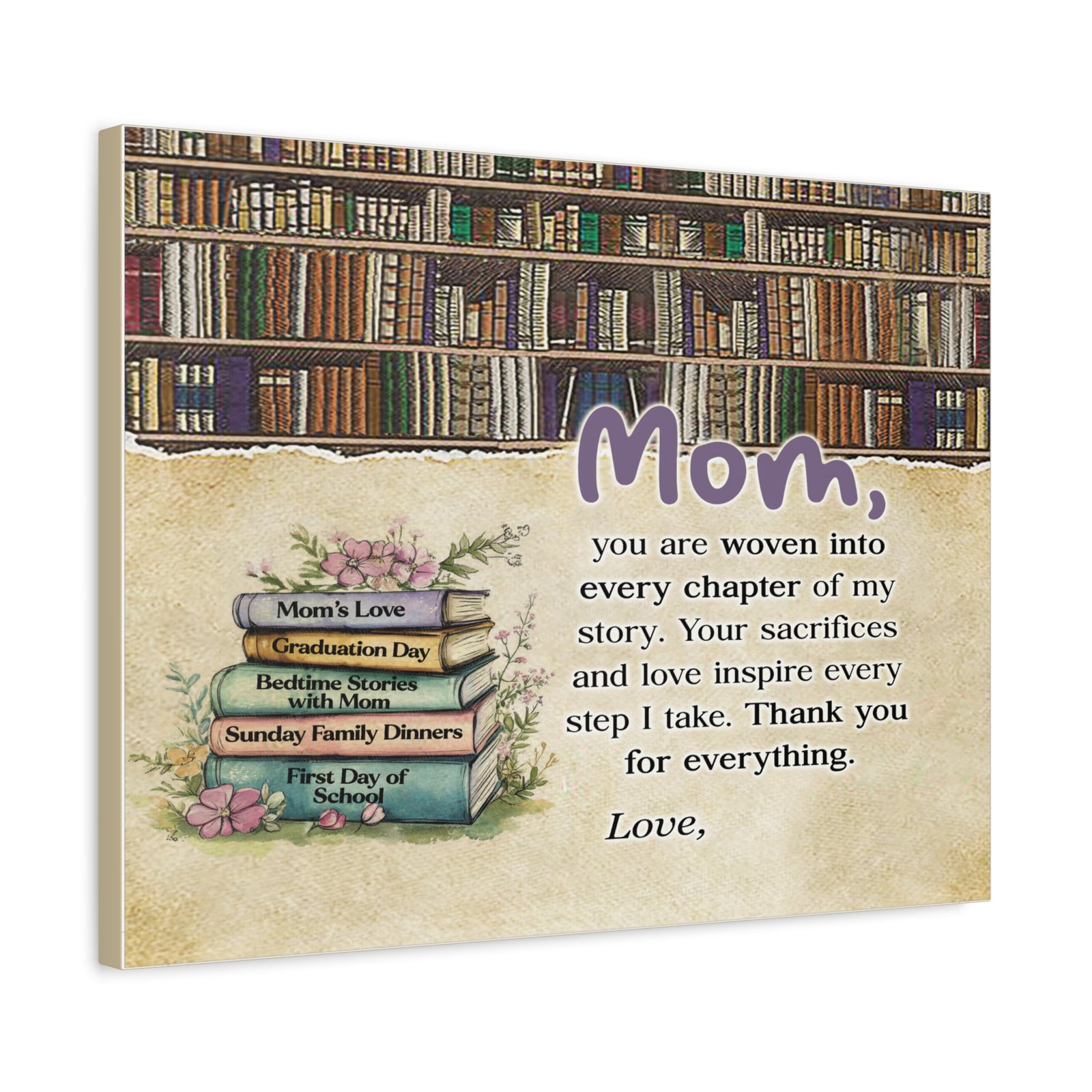 Personalized To My Mom Every Chapter Inspirational Quote – Elegant Home Décor-Express Your Love Gifts