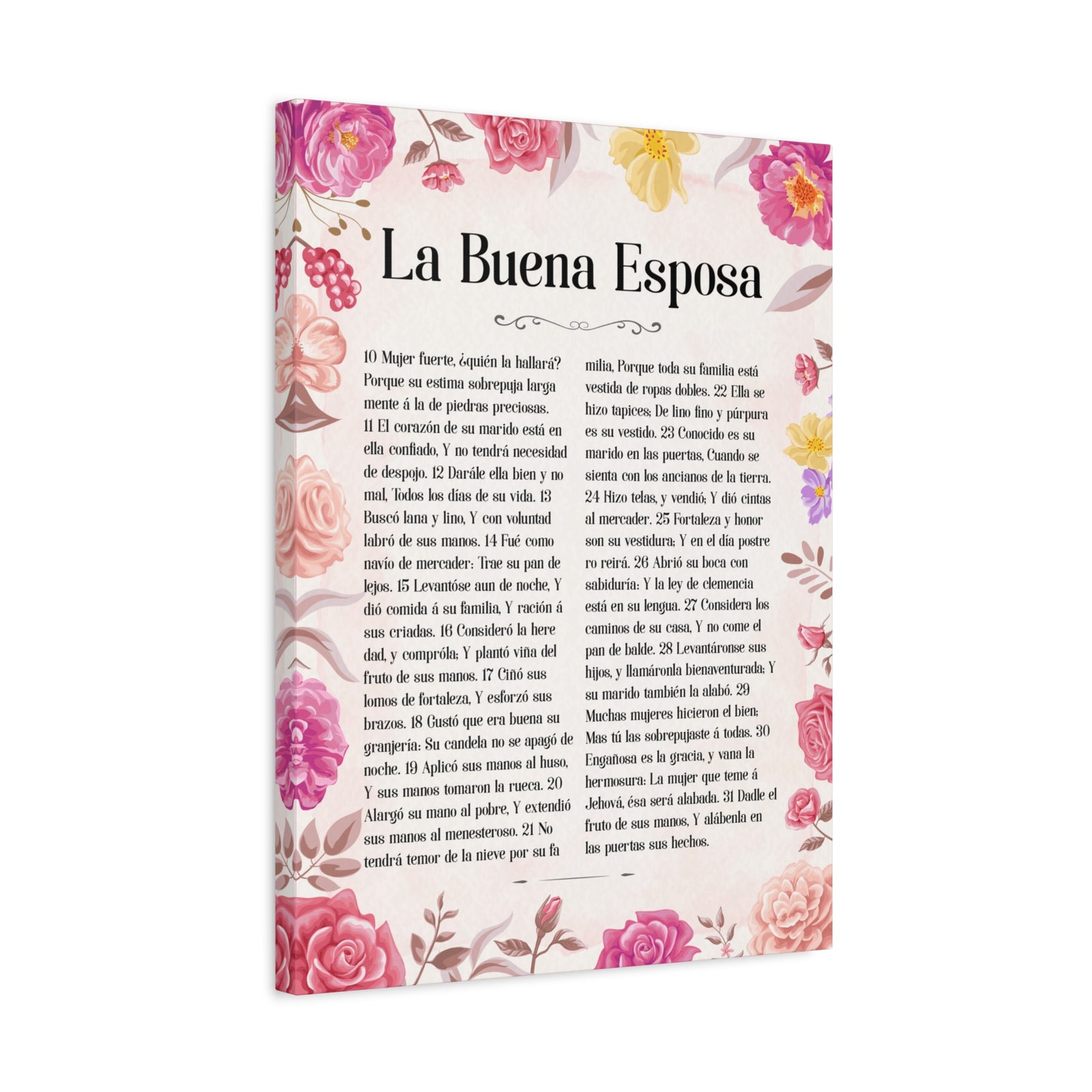 Scripture Walls La Buena Esposa Proverbios 31:10 Spanish Bible Verse Canvas Christian Wall Art Ready to Hang-Express Your Love Gifts