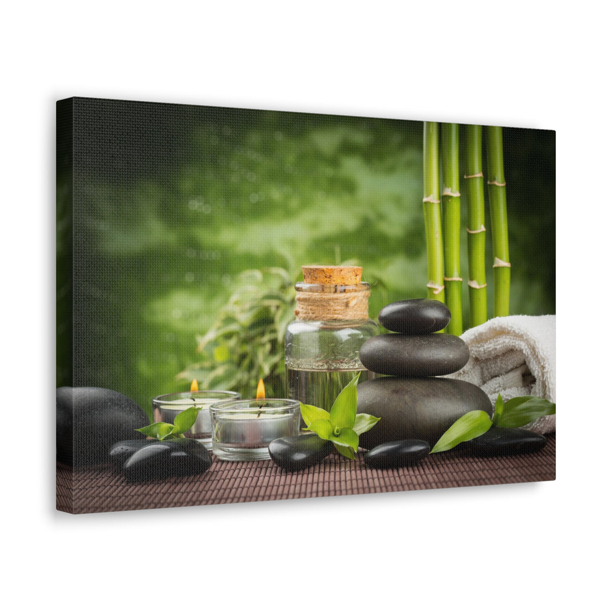 Massage Oil and Stones Forest Floral Nature Photography Canvas Wall Art for Home Decor Ready-to-Hang-Express Your Love Gifts