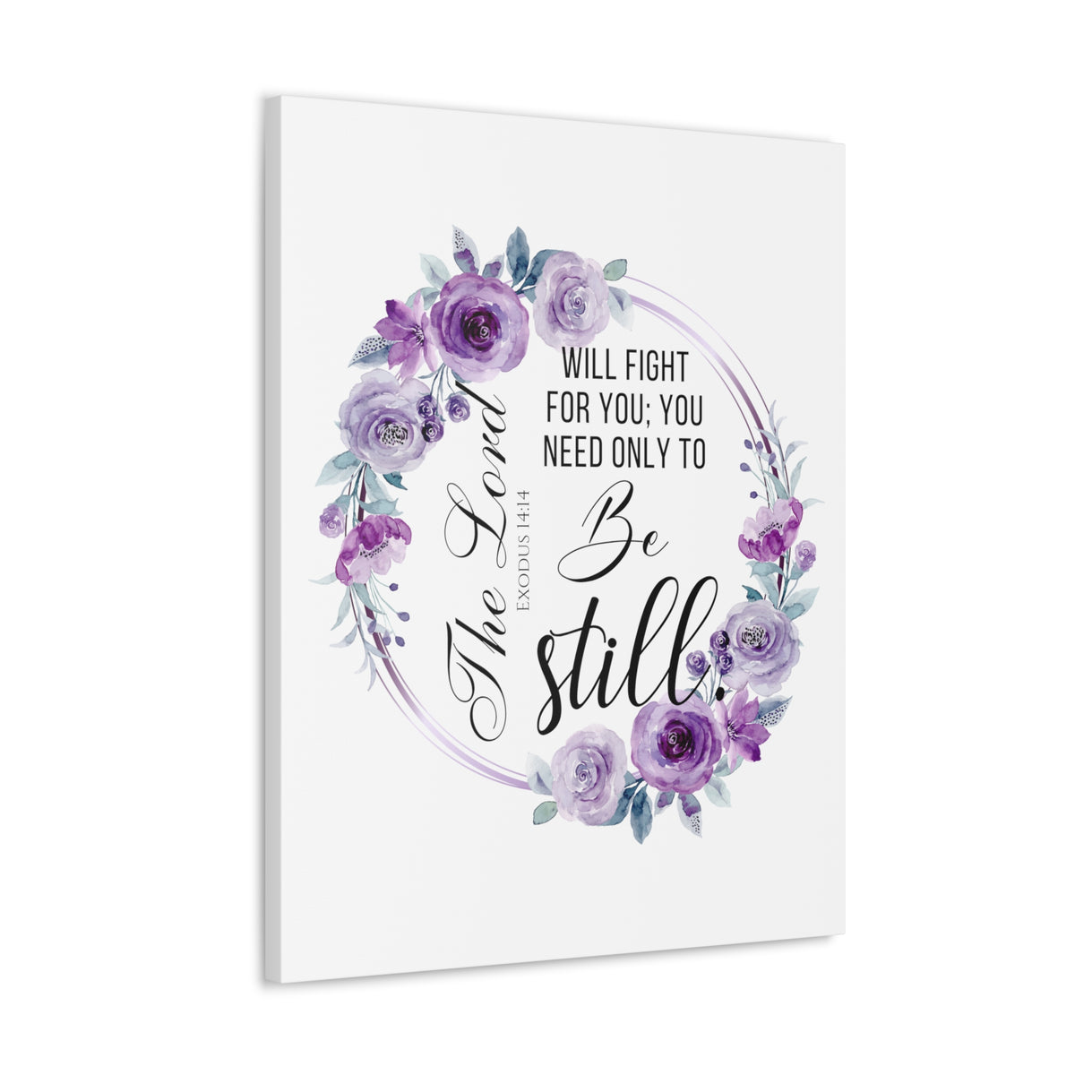 Scripture Walls Exodus 14:14 Be Still Bible Verse Canvas Christian Wall Art Ready to Hang Unframed-Express Your Love Gifts