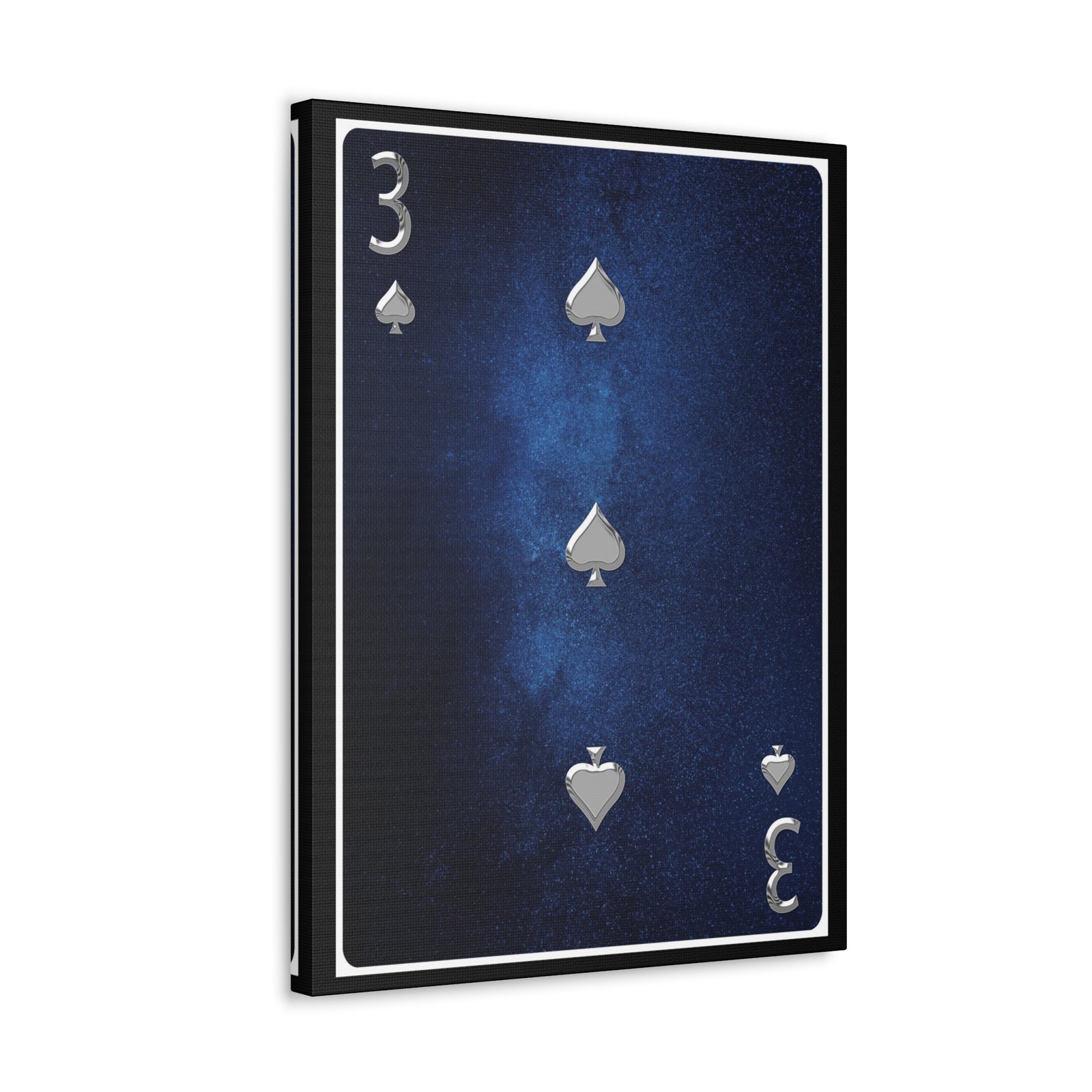 Three Of Spades Space Background Playing Card Canvas Wall Art for Home Decor Ready-to-Hang-Express Your Love Gifts