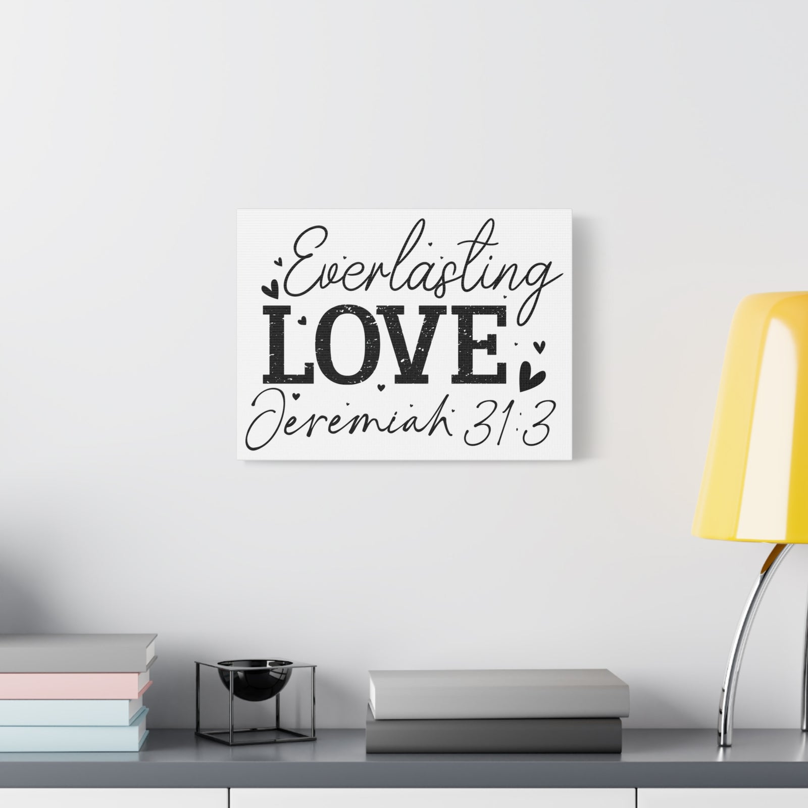 Scripture Walls Jeremiah 31:3 An Everlasting Love Bible Verse Canvas Christian Wall Art Ready to Hang Unframed-Express Your Love Gifts