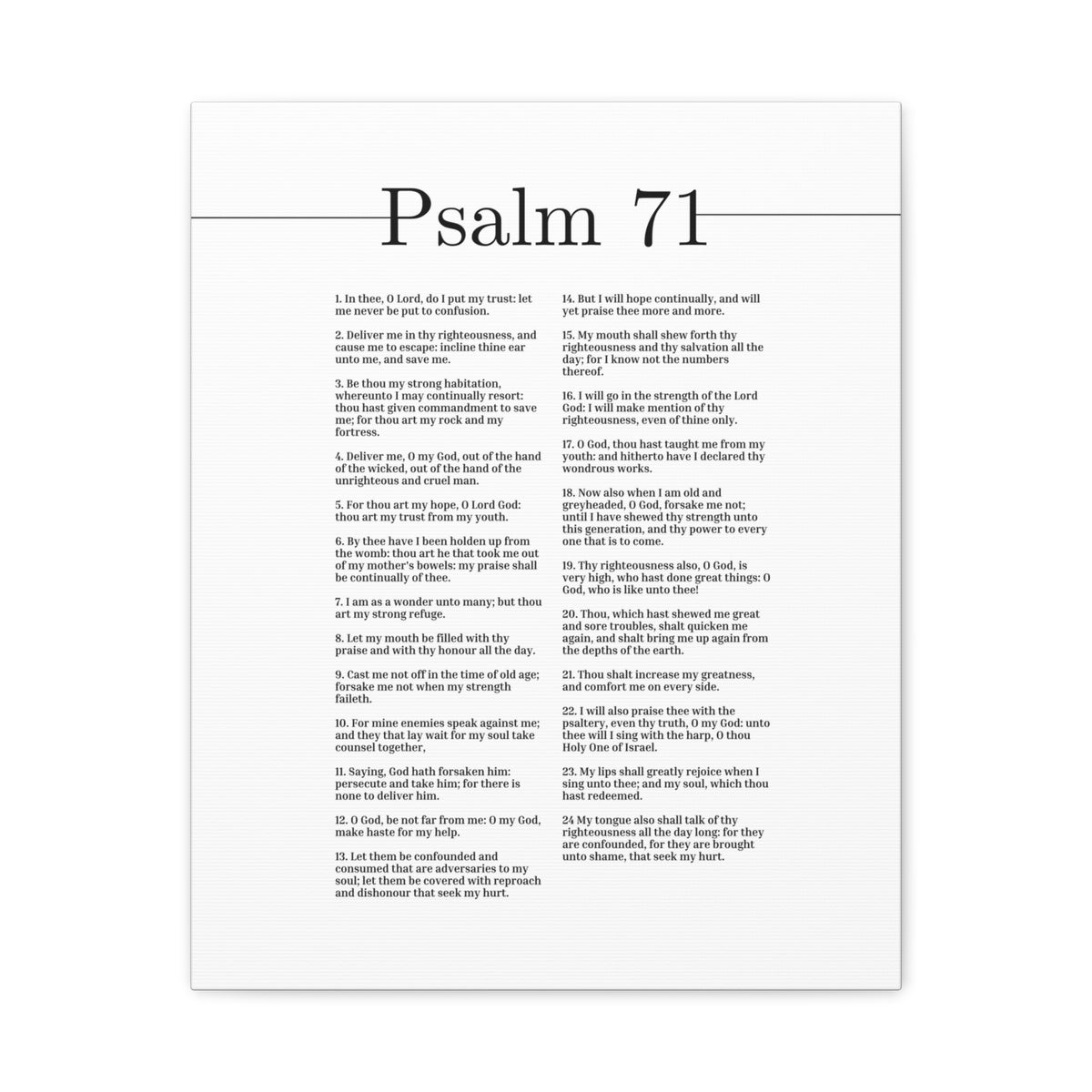 Scripture Canvas O Thou Holy One Of Israel Psalm 71 Christian Wall Art Bible Verse Print Ready to Hang-Express Your Love Gifts