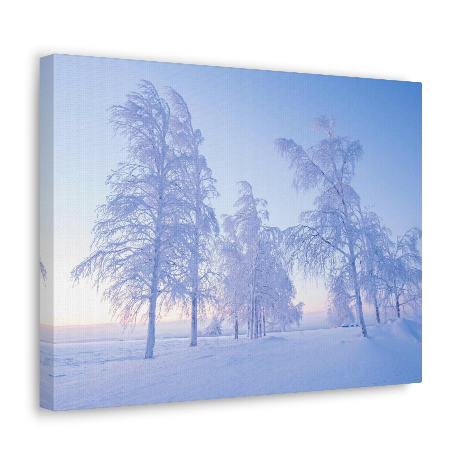 Frosty Trees At Dawn Beautiful Winter Canvas Wall Art for Home Decor Ready-to-Hang-Express Your Love Gifts