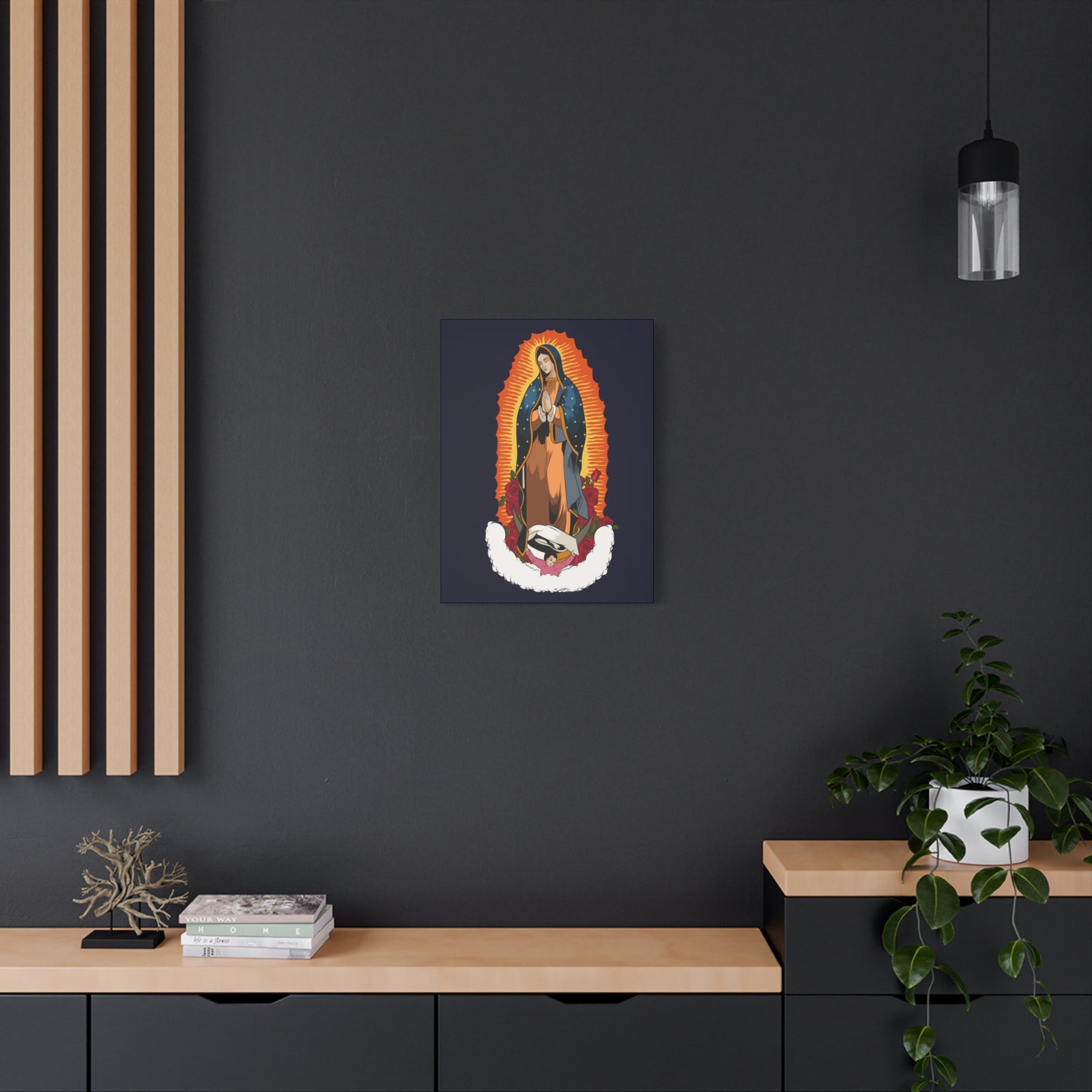 Our Lady of Guadalupe (Spanish: Nuestra Señora de Guadalupe ) Printed On Ready To Hang Stretched Canvas Wall Art-Express Your Love Gifts