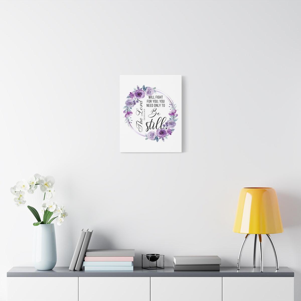 Scripture Walls Exodus 14:14 Be Still Bible Verse Canvas Christian Wall Art Ready to Hang Unframed-Express Your Love Gifts