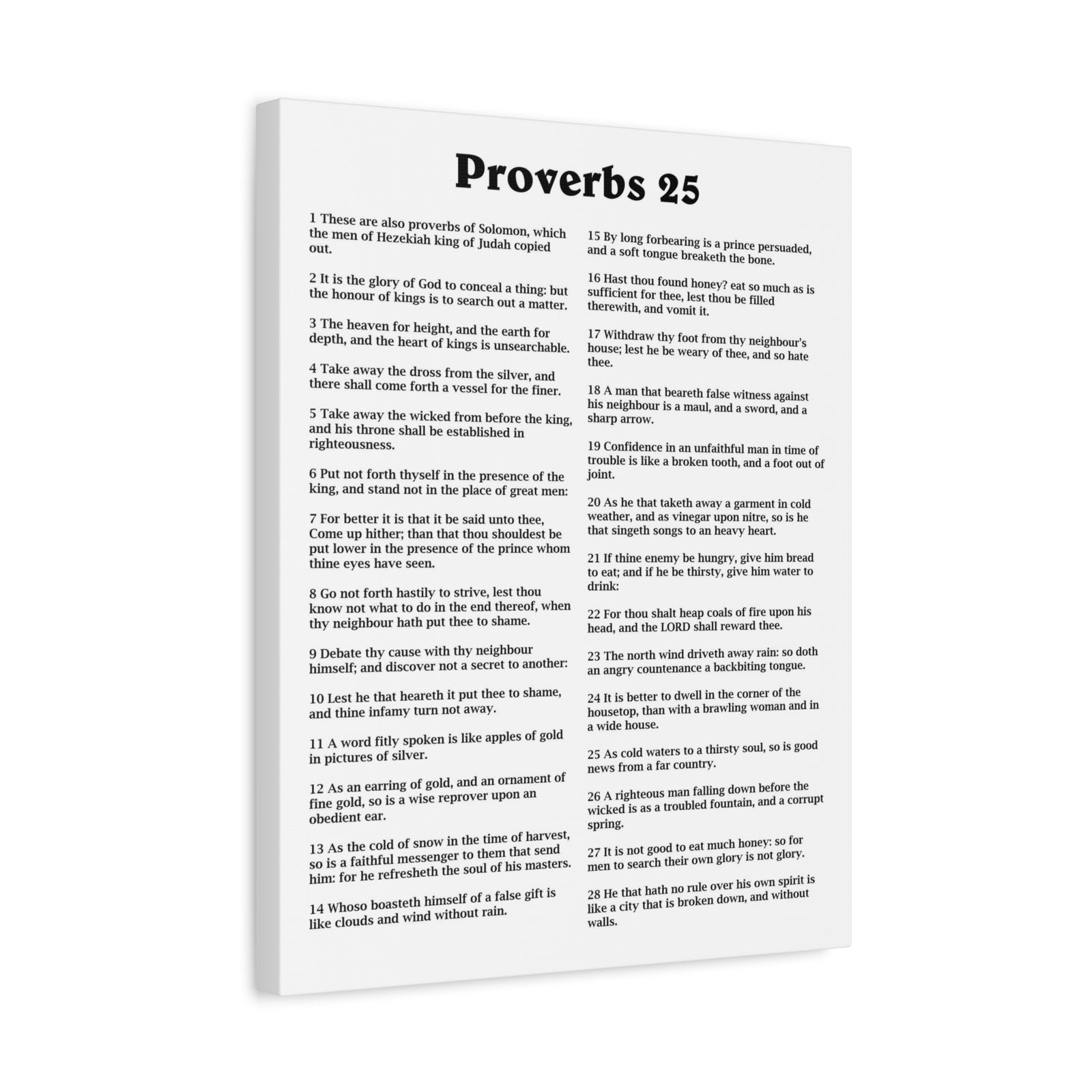 Scripture Walls Proverbs Chapter 25 White Bible Canvas Christian Wall Art Ready to Hang Unframed-Express Your Love Gifts