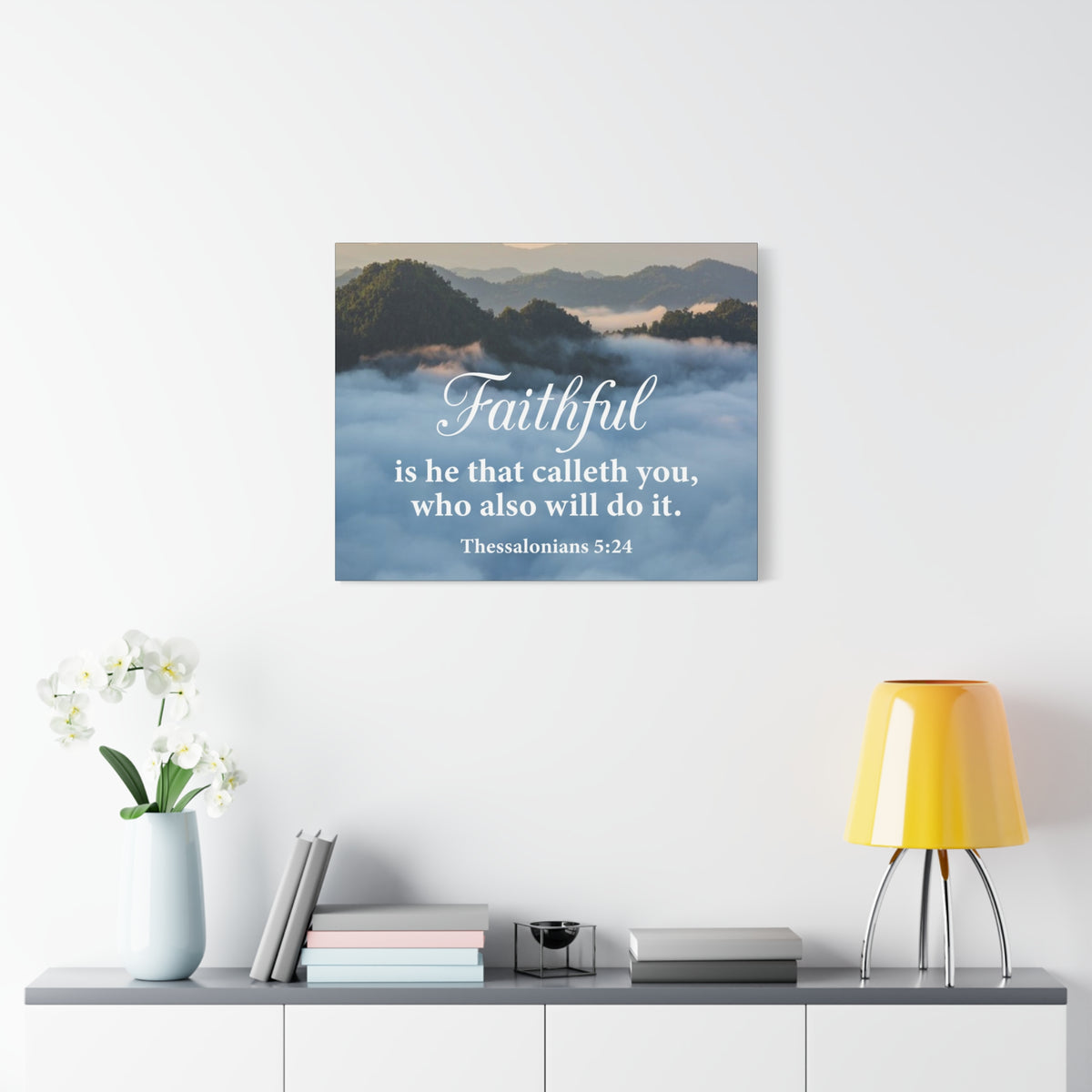 Bible Verse Canvas Faithful 1 Thessalonians 5:24 Wall Art Christian Home Decor-Express Your Love Gifts