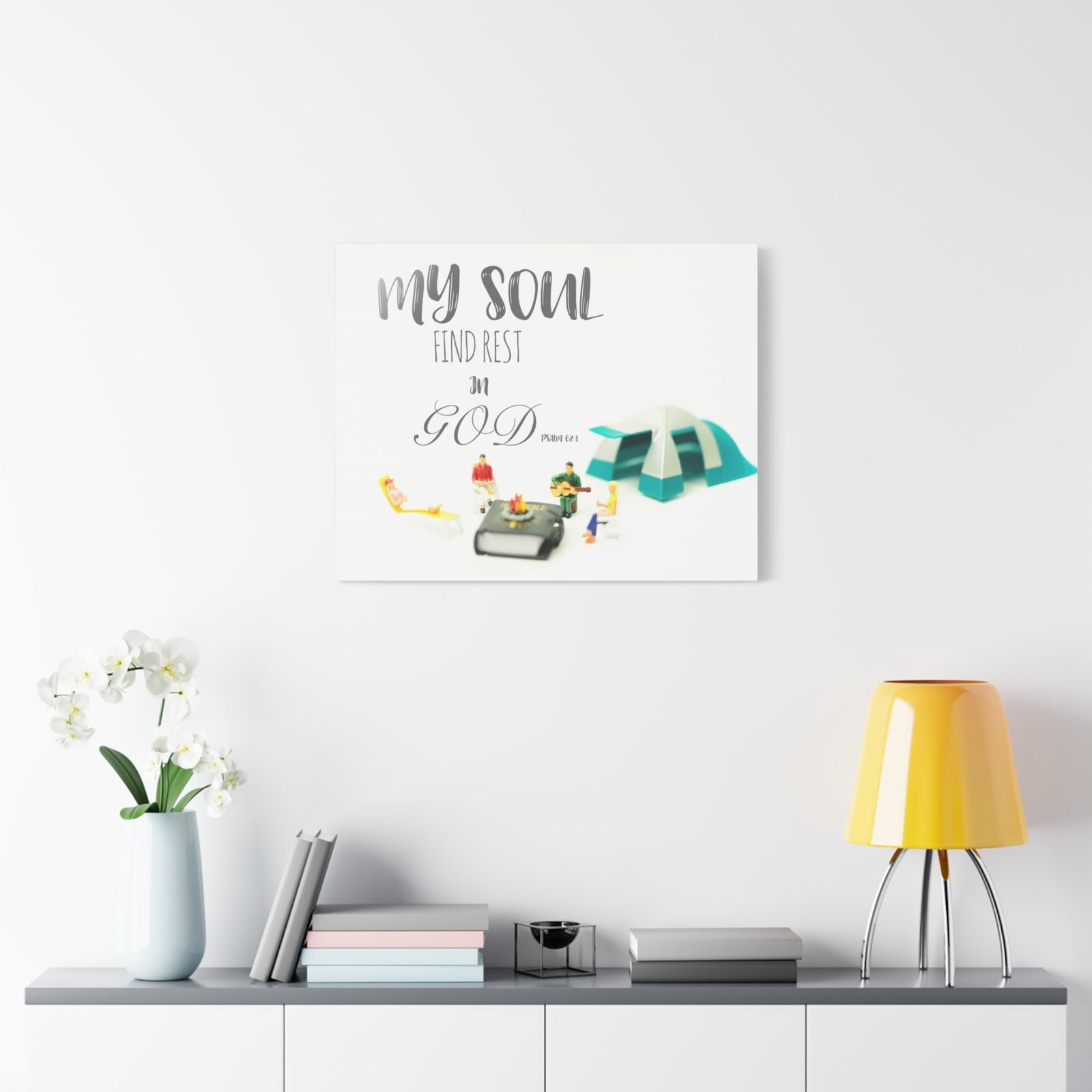 Scripture Walls Rest In God Psalm 62:1 Bible Verse Canvas Christian Wall Art Bible Verse Print Ready To Hang-Express Your Love Gifts