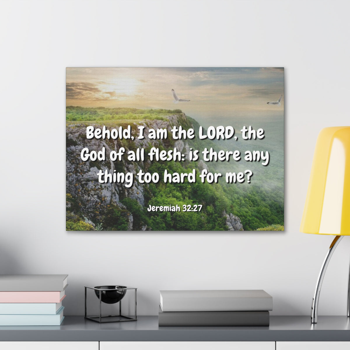 Scripture Canvas The Lord Jeremiah 32:27 Christian Wall Art Bible Verse Print Ready to Hang-Express Your Love Gifts