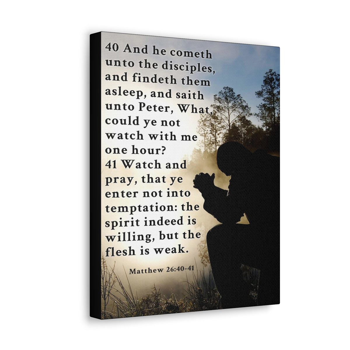 Scripture Walls Matthew 26:38-46 Bible Verse Canvas Christian Wall Art Ready to Hang Unframed-Express Your Love Gifts