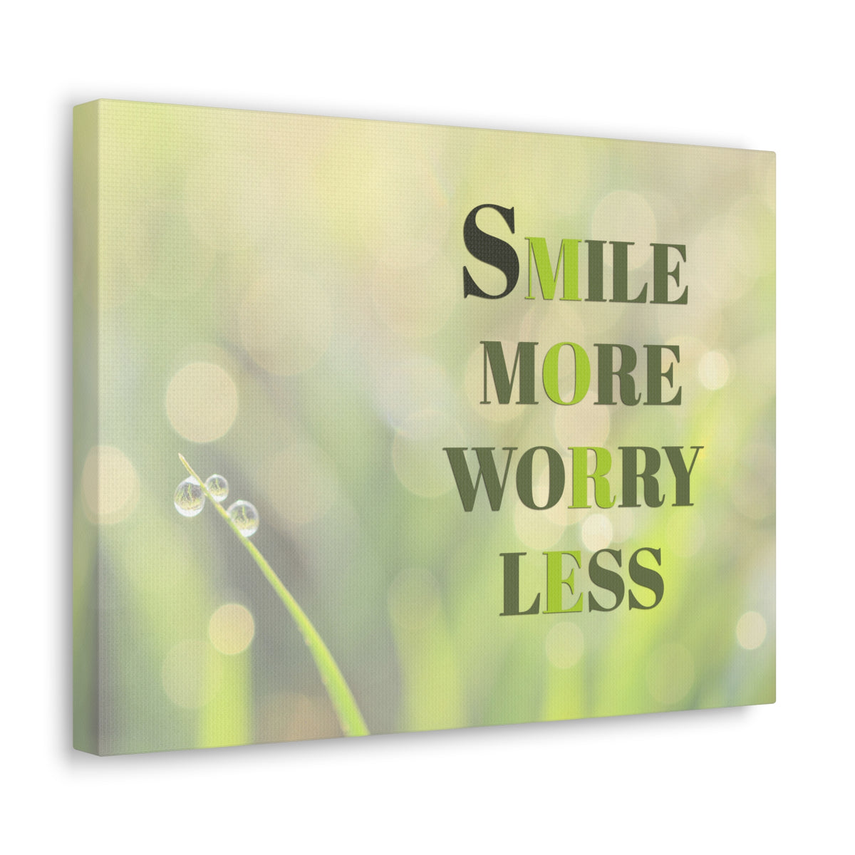 Inspirational Quote Canvas Smile More Worry Less Wall Art Motivational Motto Inspiring Prints Artwork Decor Ready to Hang-Express Your Love Gifts