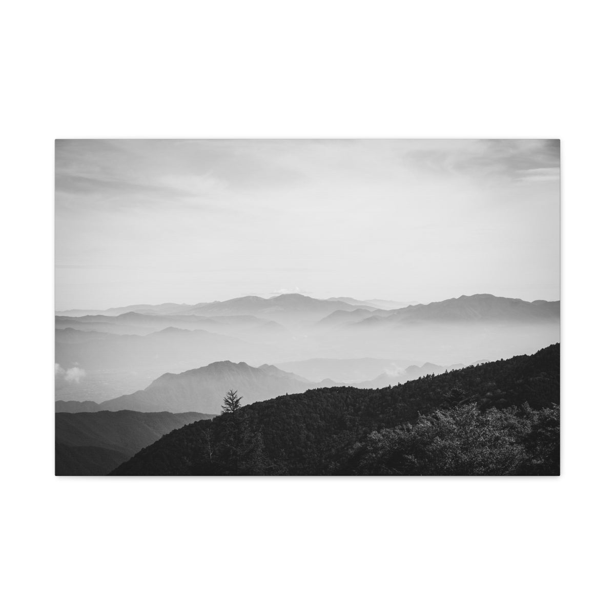 Misty Mountains Forest Nature Wilderness Photography Canvas Wall Art for Home Decor Ready-to-Hang-Express Your Love Gifts