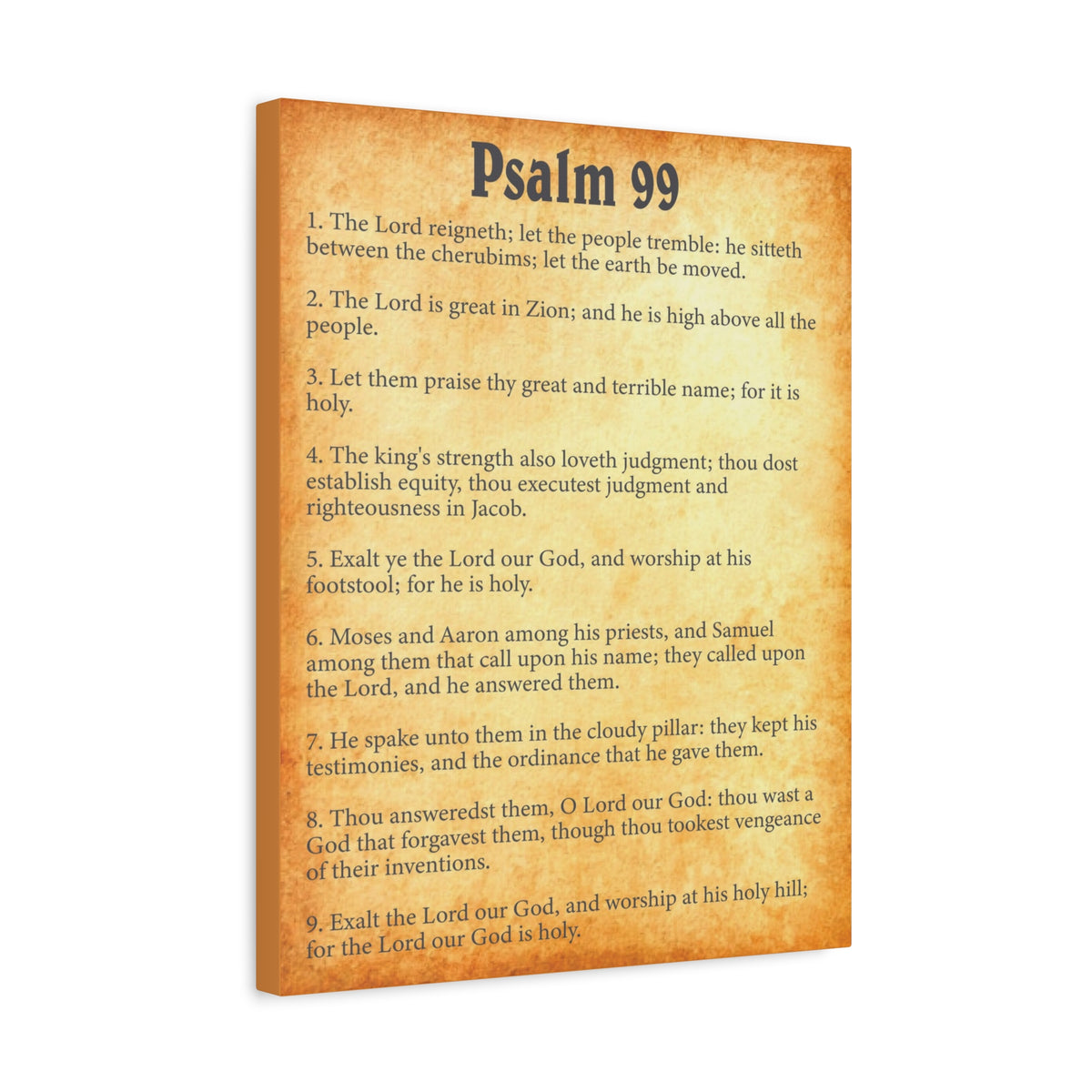 Scripture Walls Psalm 99 Gold Bible Chapter Canvas Christian Wall Art Ready to Hang-Express Your Love Gifts