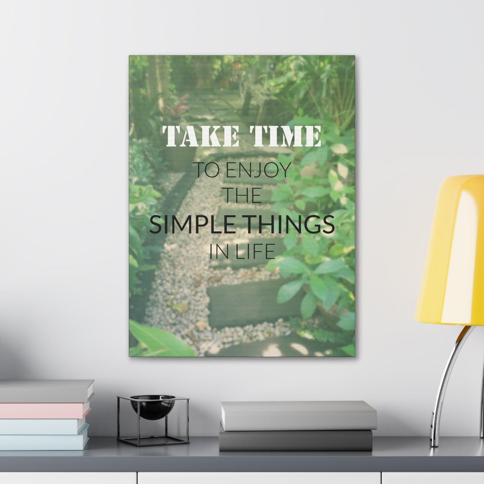 Inspirational Quote Canvas Take Time To Enjoy Motivational Print Ready to Hang Artwork-Express Your Love Gifts