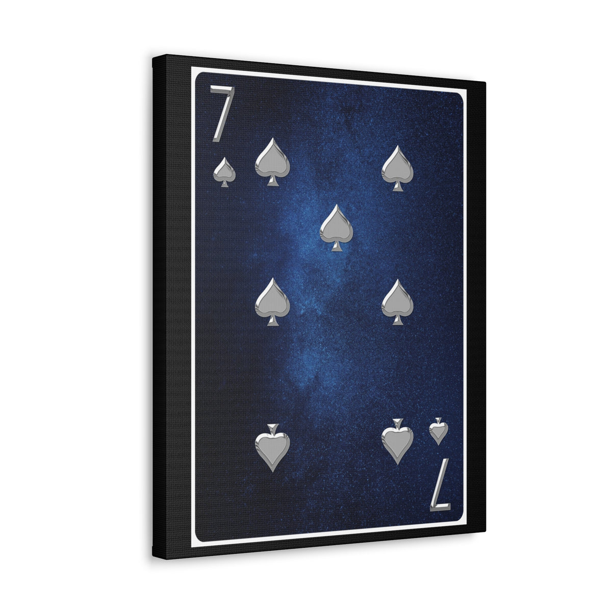 Seven Of Spades Space Background Playing Card Canvas Wall Art for Home Decor Ready-to-Hang-Express Your Love Gifts