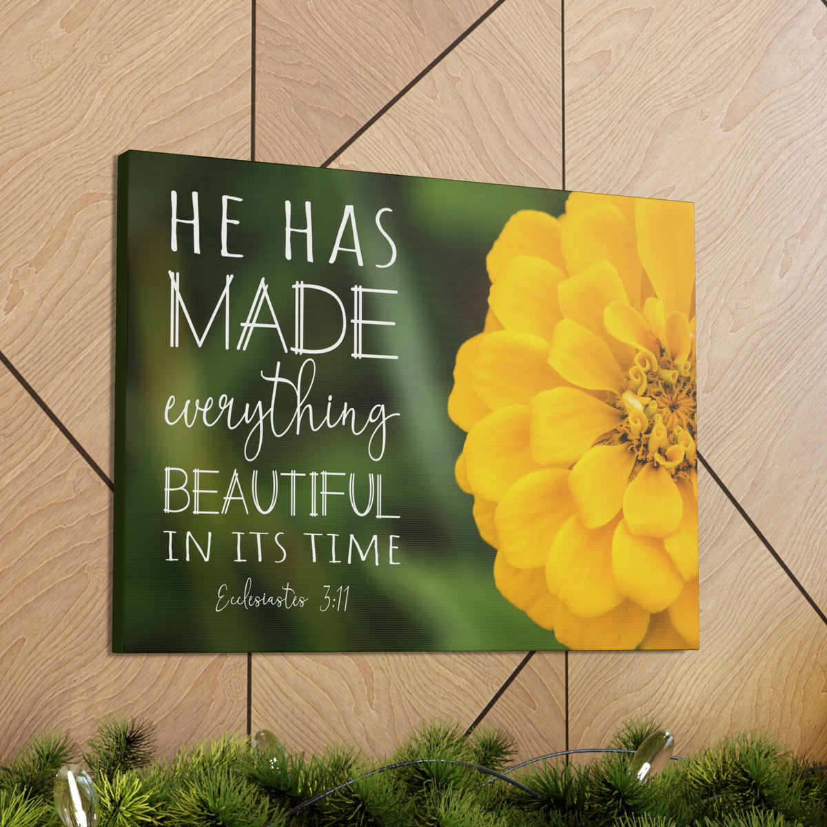 Scripture Walls Beautiful In Its Time Ecclesiastes 3:11 Bible Verse Canvas Christian Wall Art Ready to Hang-Express Your Love Gifts