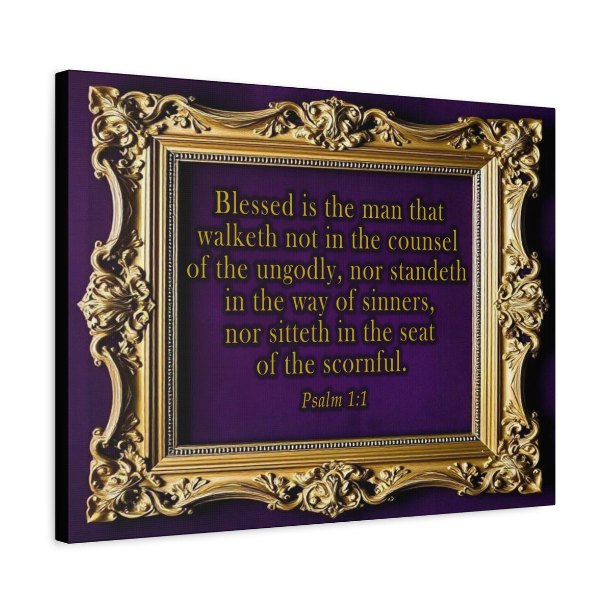 Scripture Walls Psalm 1:1 KJV Bible Verse Canvas Christian Wall Art Ready to Hang Unframed-Express Your Love Gifts