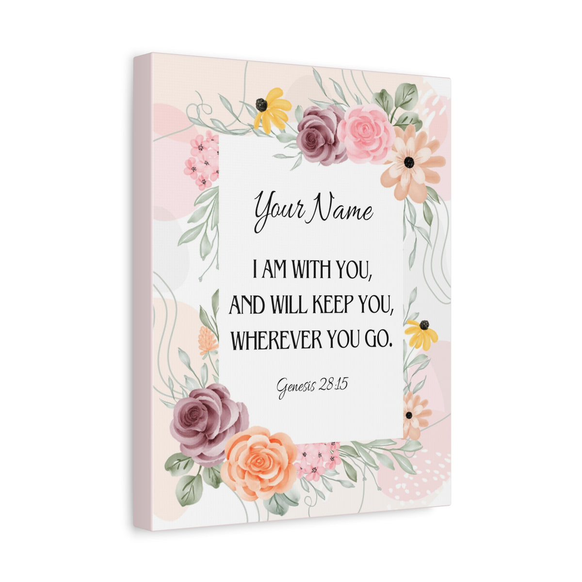 Scripture Walls Personalized Genesis 28:15 I Am With You Bible Chapter Canvas Christian Wall Art Ready to Hang-Express Your Love Gifts