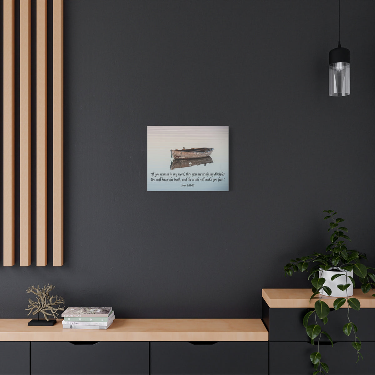 Scripture Walls John 8:31-32 Truth Will Make You Free Bible Verse Canvas Christian Wall Art Ready to Hang Unframed-Express Your Love Gifts