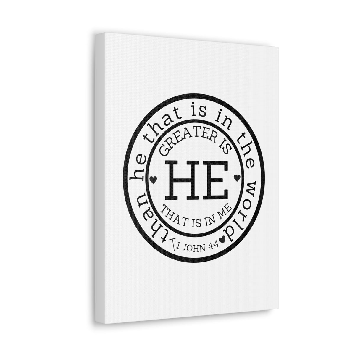 Scripture Walls 1 John 4:4 Greater is He Bible Verse Canvas Christian Wall Art Ready to Hang Unframed-Express Your Love Gifts