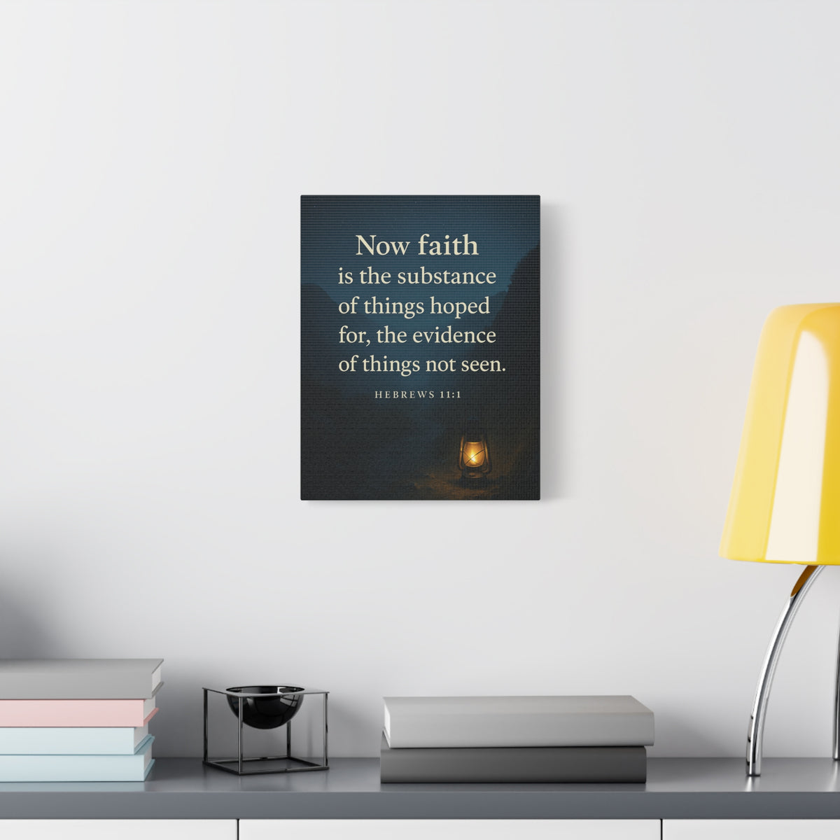 Bible Verse Canvas Hebrews 11:1 Christian Home Décor Wall Art Scripture Ready to Hang Faith Print-Express Your Love Gifts