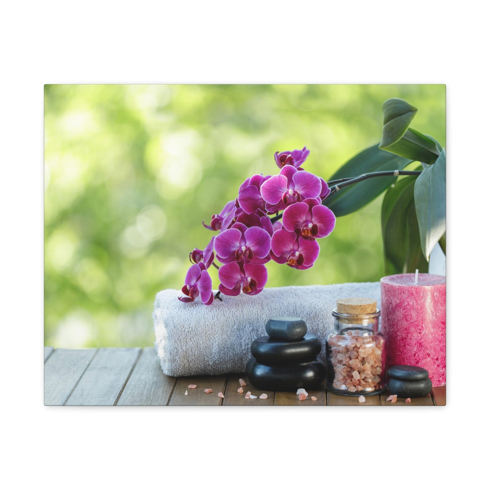 Spa Composition on Wooden Forest Floral Nature Photography Canvas Wall Art for Home Decor Ready-to-Hang-Express Your Love Gifts