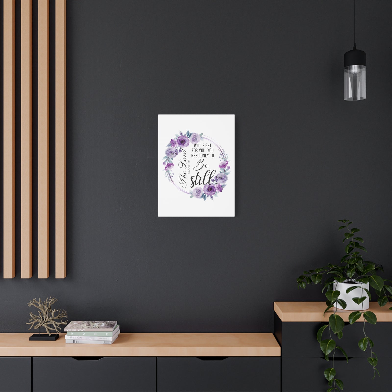 Scripture Walls Exodus 14:14 Be Still Bible Verse Canvas Christian Wall Art Ready to Hang Unframed-Express Your Love Gifts