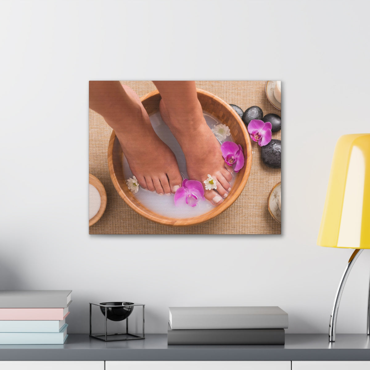 Footbath With Orchid Forest Floral Nature Photography Canvas Wall Art for Home Decor Ready-to-Hang-Express Your Love Gifts