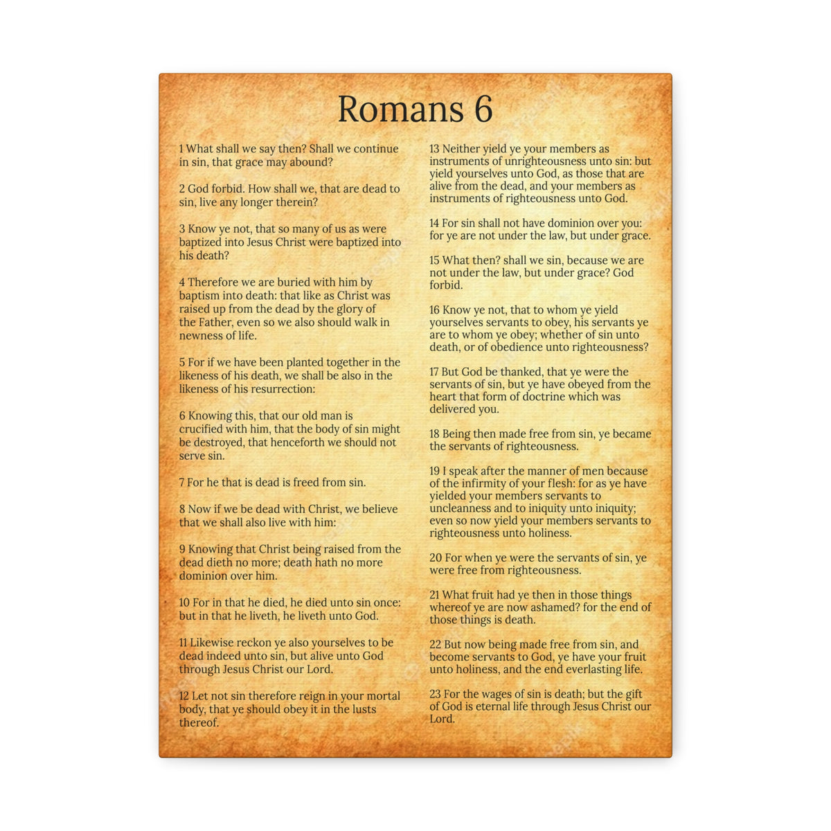 Scripture Walls Roman 6 Sanctification Gold Christian Wall Art Print Ready to Hang Unframed-Express Your Love Gifts