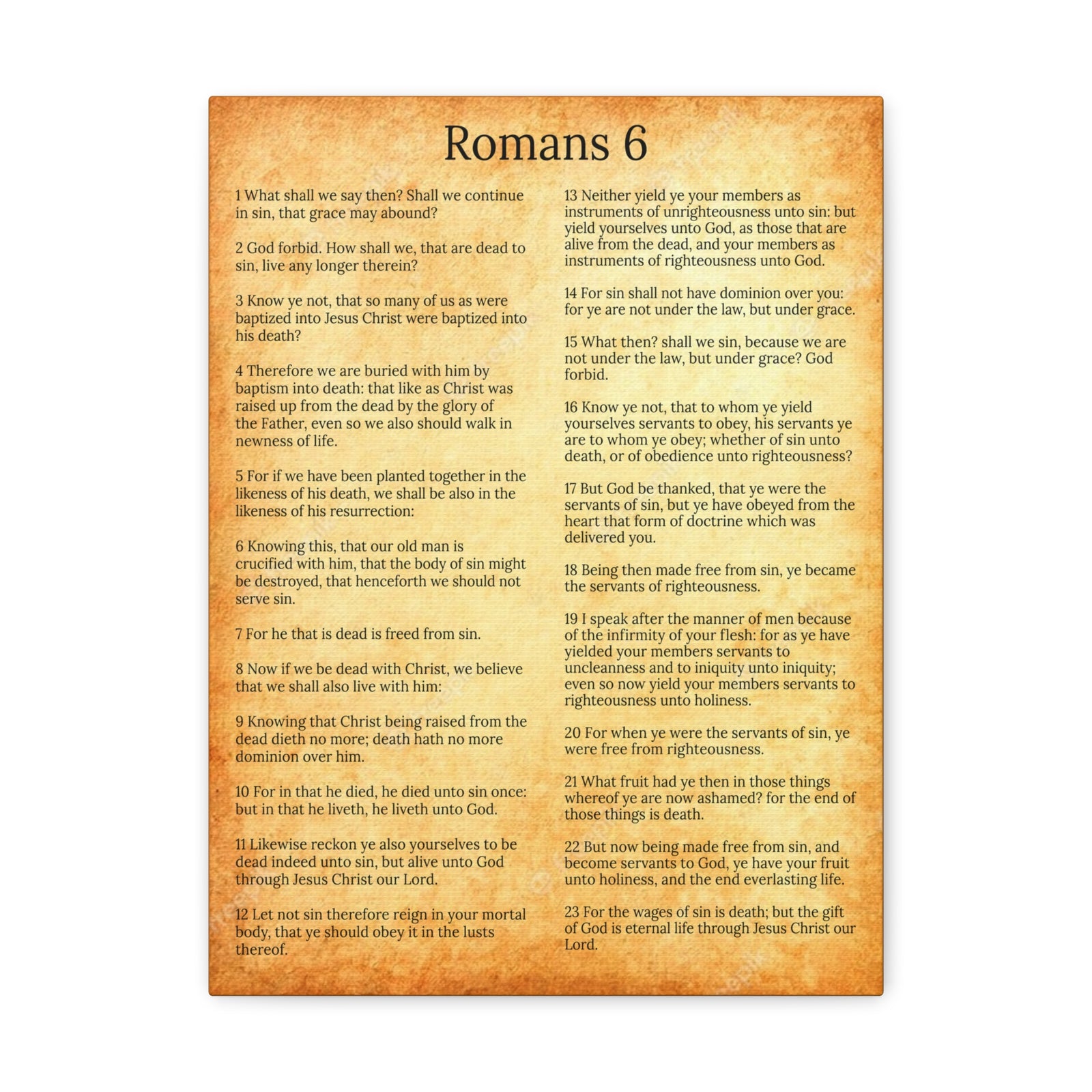 Scripture Walls Roman 6 Sanctification Gold Christian Wall Art Print Ready to Hang Unframed-Express Your Love Gifts
