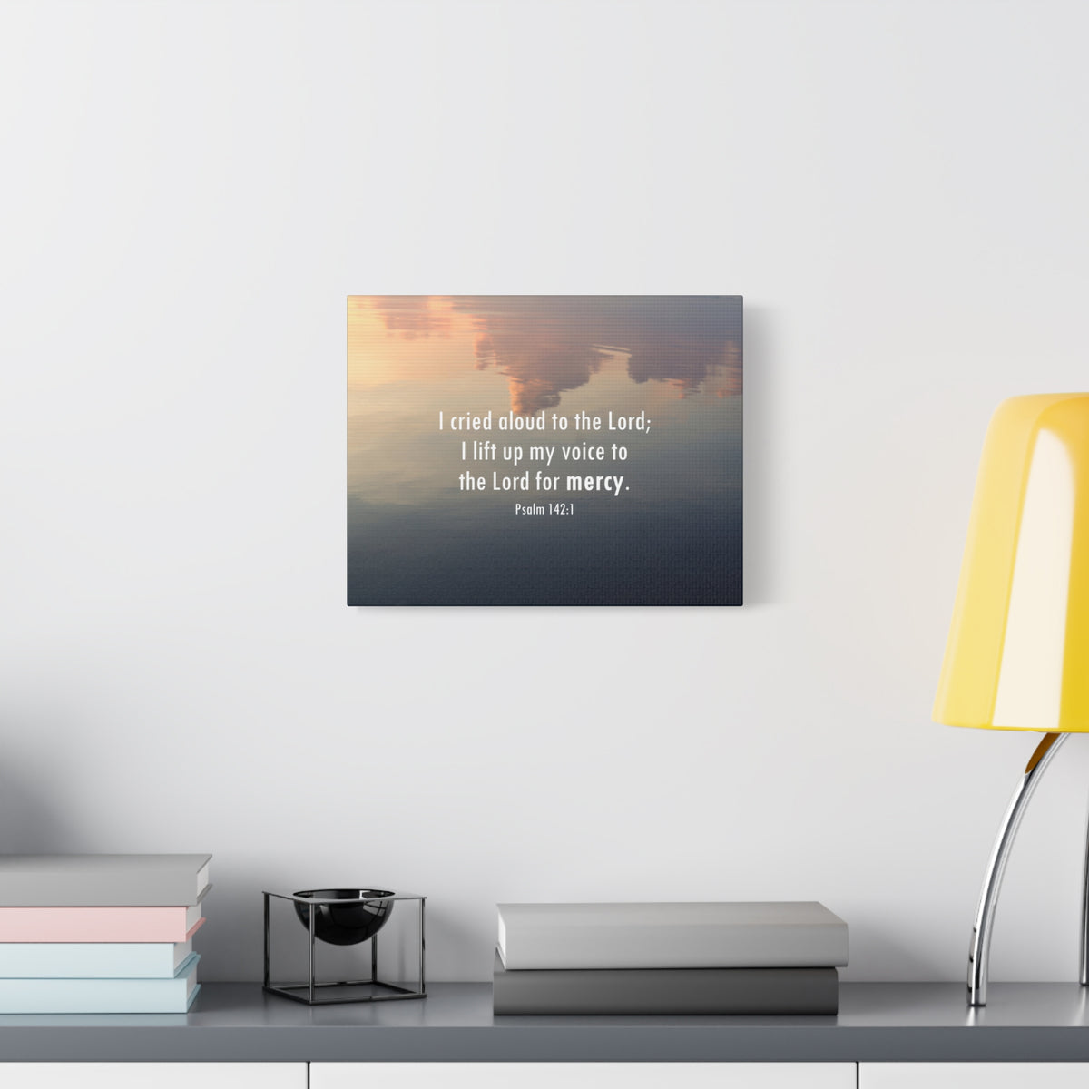 Scripture Walls The Lord Of Mercy Psalm 142:1 Bible Verse Canvas Christian Wall Art Ready to Hang-Express Your Love Gifts