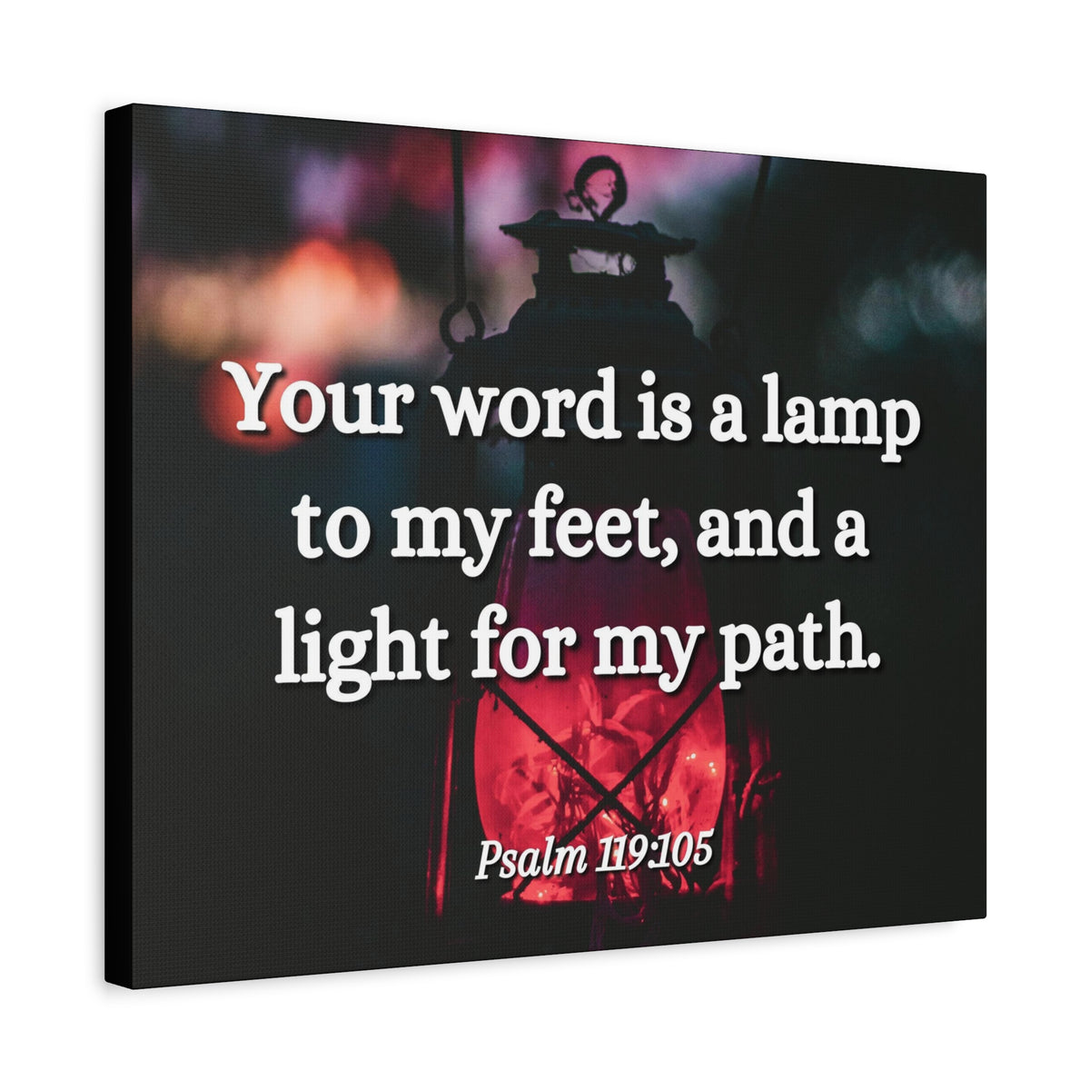 Scripture Canvas Your Words Is Lamp Psalm 119:105 Christian Wall Art Bible Verse Print Ready to Hang-Express Your Love Gifts