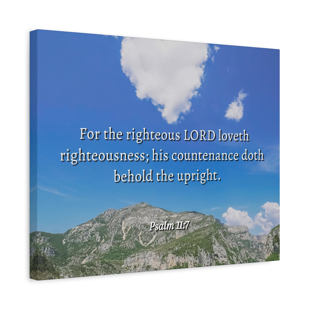 Scripture Canvas Lord Loves Righteousness Psalm 11:7 Christian Wall Art Bible Verse Print Ready to Hang-Express Your Love Gifts