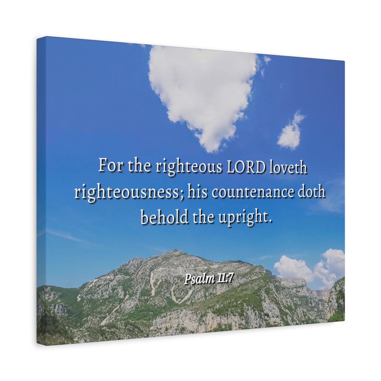 Scripture Canvas Lord Loves Righteousness Psalm 11:7 Christian Wall Art Bible Verse Print Ready to Hang-Express Your Love Gifts
