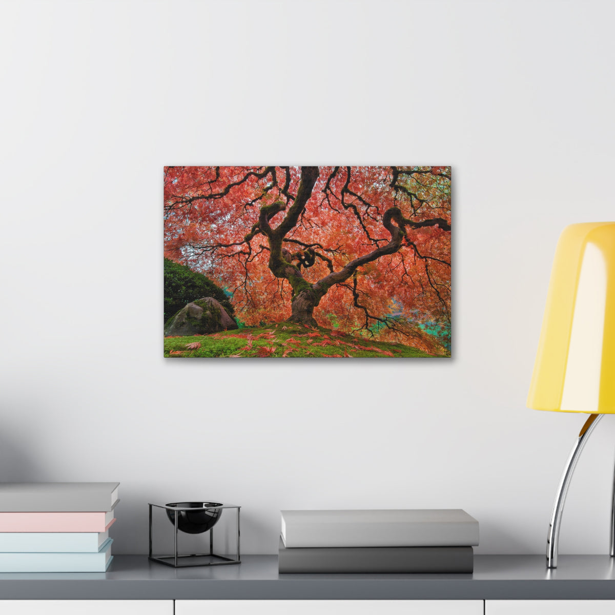 Old Japanese Maple Tree In Japanese Garden Canvas Wall Art for Home Decor Ready-to-Hang-Express Your Love Gifts