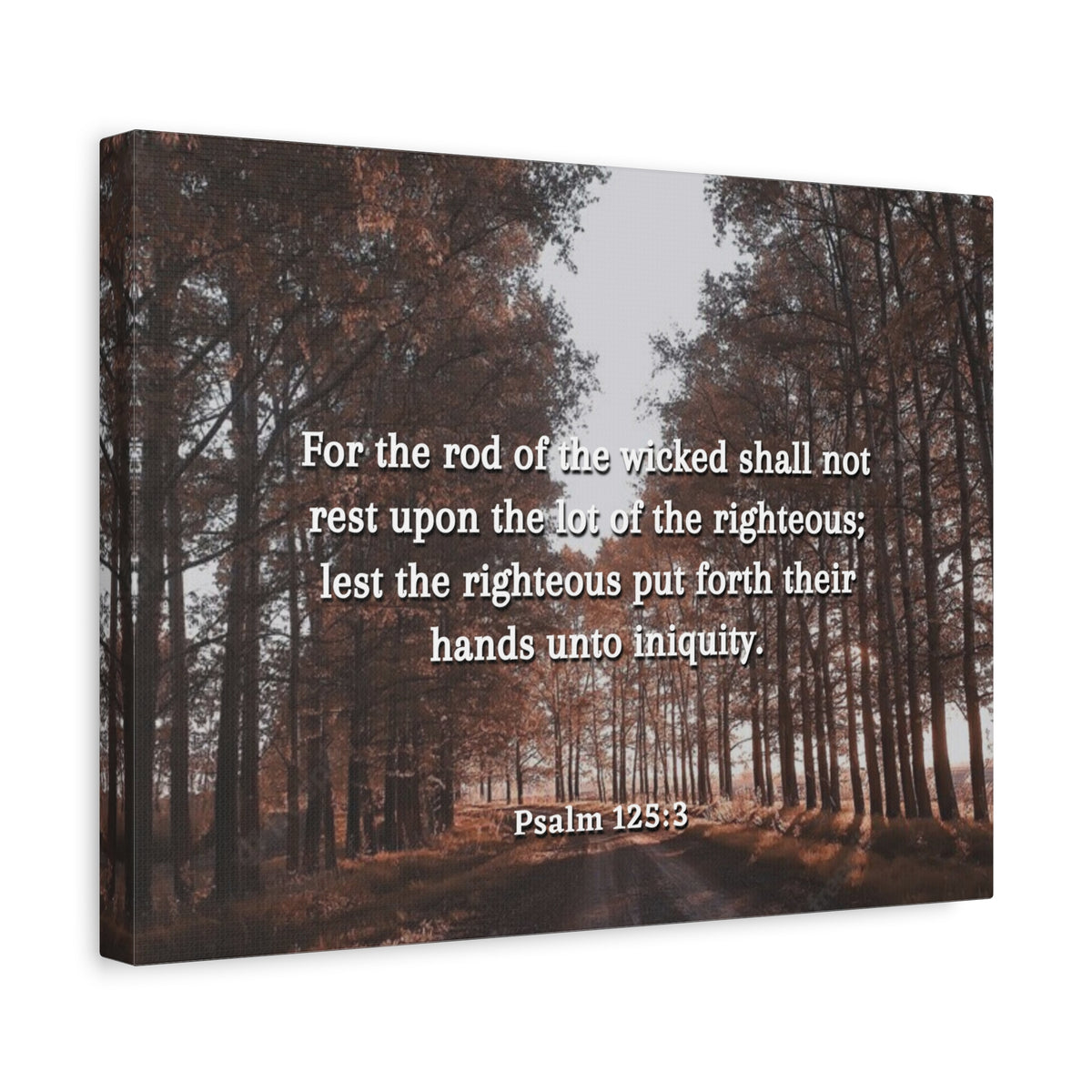 Scripture Canvas Righteous Psalm 125:3 Christian Wall Art Bible Verse Print Ready to Hang-Express Your Love Gifts